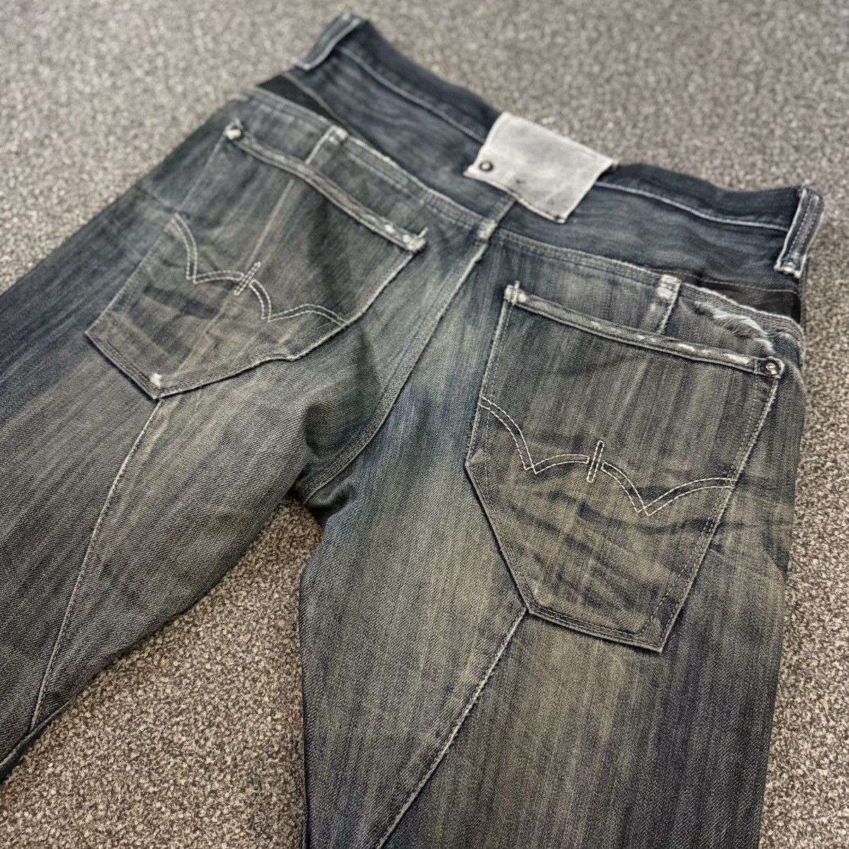 Edwin 🇯🇵 Vintage 90s Japanese Distressed Edwin Curve Black Denim Size US 31 - 9 Thumbnail