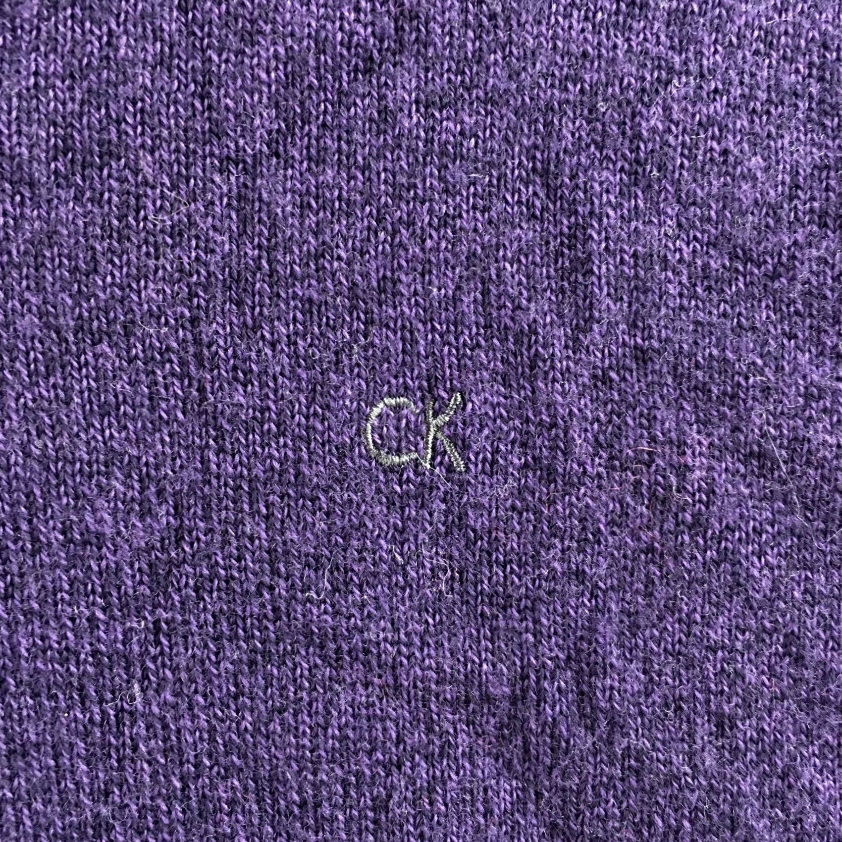 Calvin Klein Calvin Klein Sweater Womens 8 Purple Merino Wool Long Sleeve V-Neck Pullover Knit Casual Fall Winter Size M / US 6-8 / IT 42-44 - 4 Thumbnail