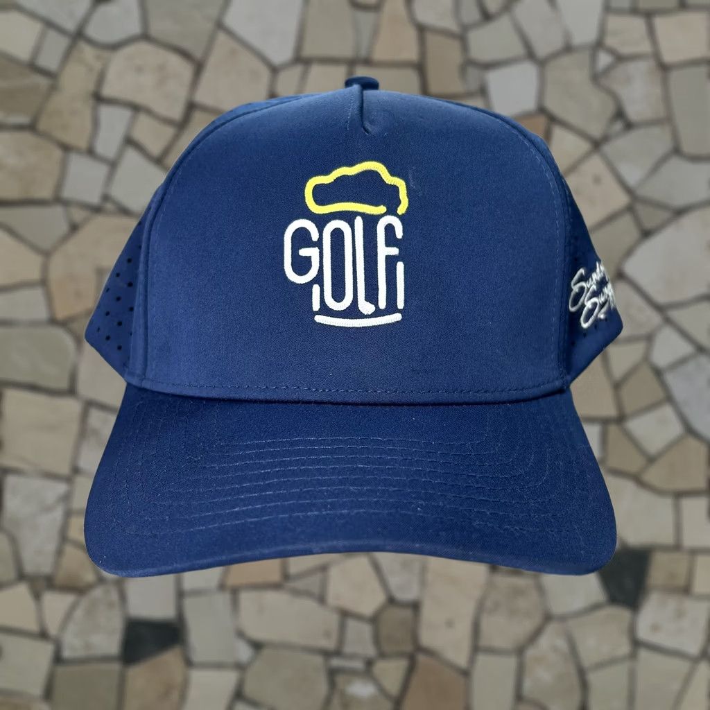 Vintage Sunday Swagger Hat Cap Snap Back Mens One Size Blue Golf Perforated Lightweight Size ONE SIZE - 1 Thumbnail