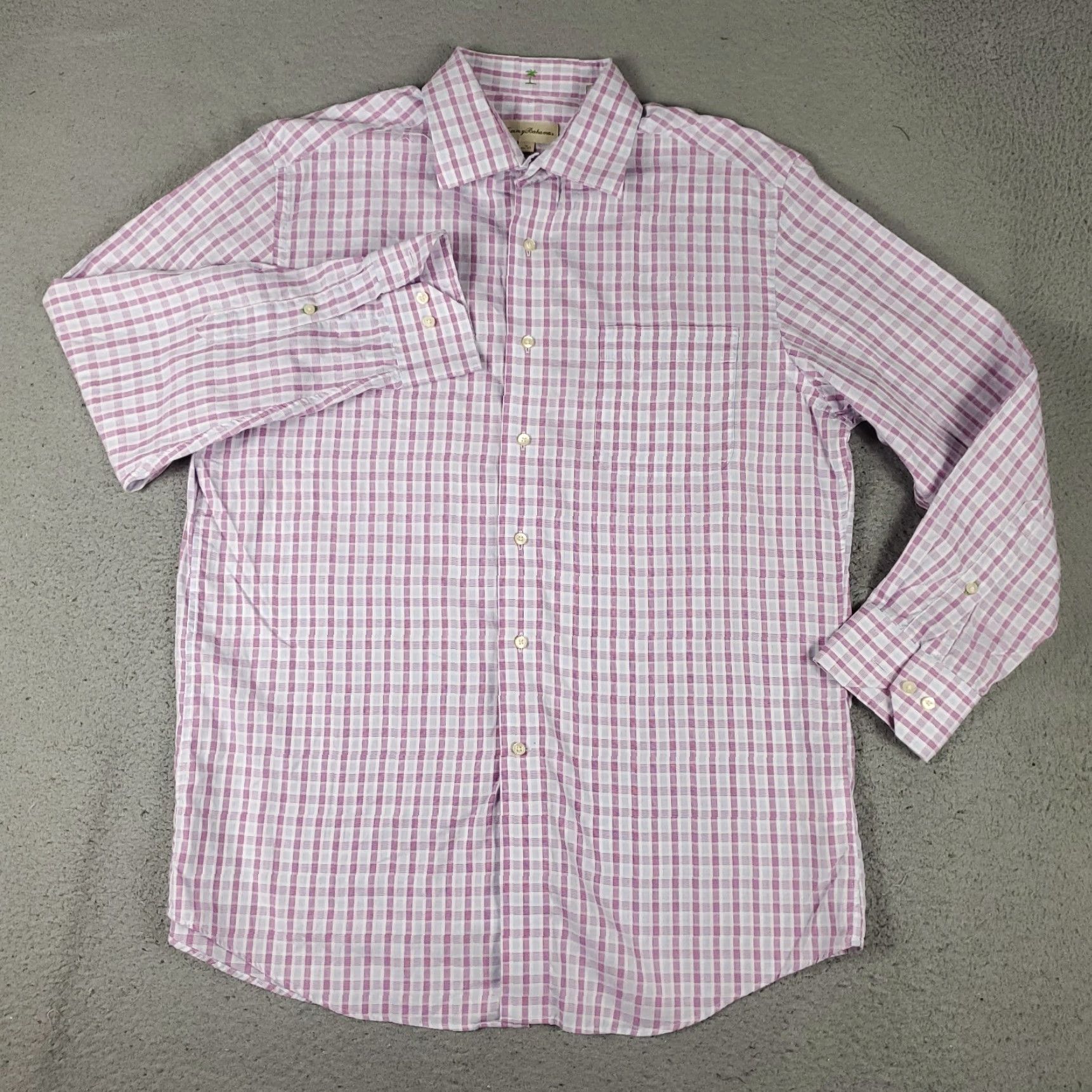 Tommy Bahama Tommy Bahama Shirt Mens 16 Purple Plaid Long Sleeve Button Up 100% Cotton Size 42R - 2 Thumbnail