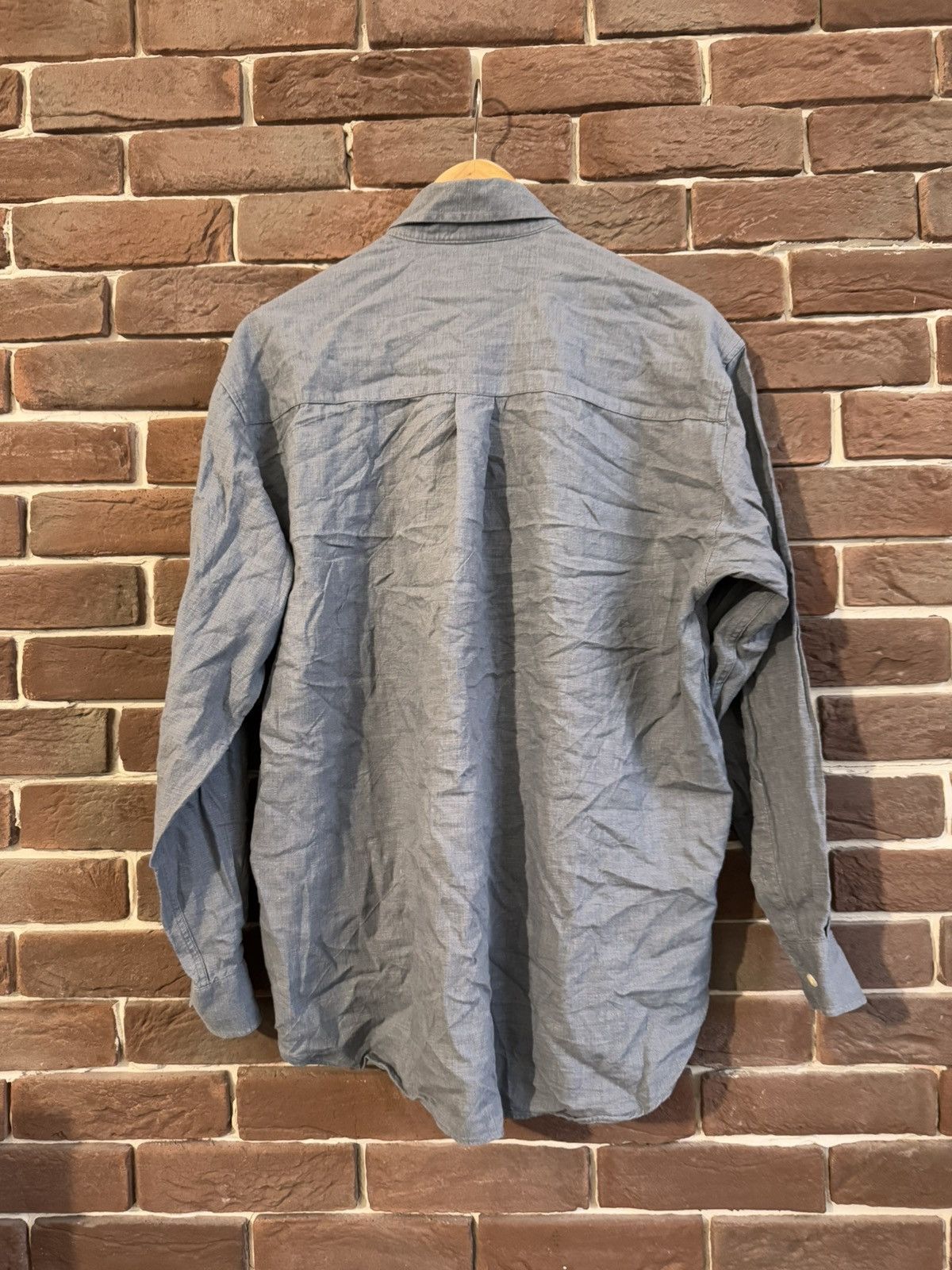 Burberry Burberry Button Up Casual Shirt Gray 41 Rare Luxury Size US L / EU 52-54 / 3 - 2 Thumbnail