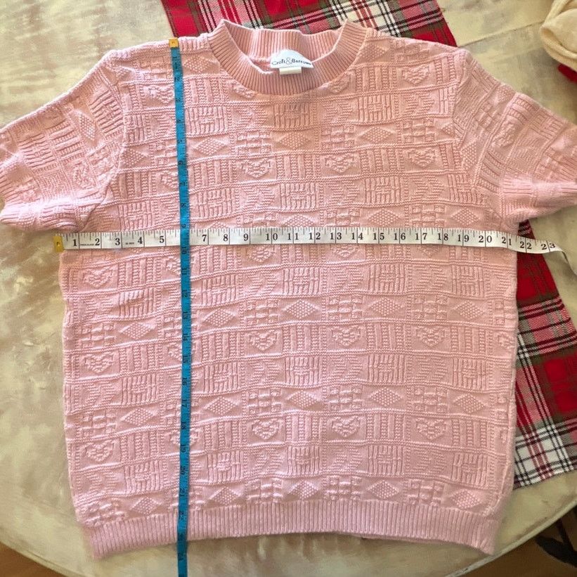Croft & Barrow Croft & Barrow Pink short sleeve heart knit sweater XL Size XL / US 12-14 / IT 48-50 - 3 Thumbnail