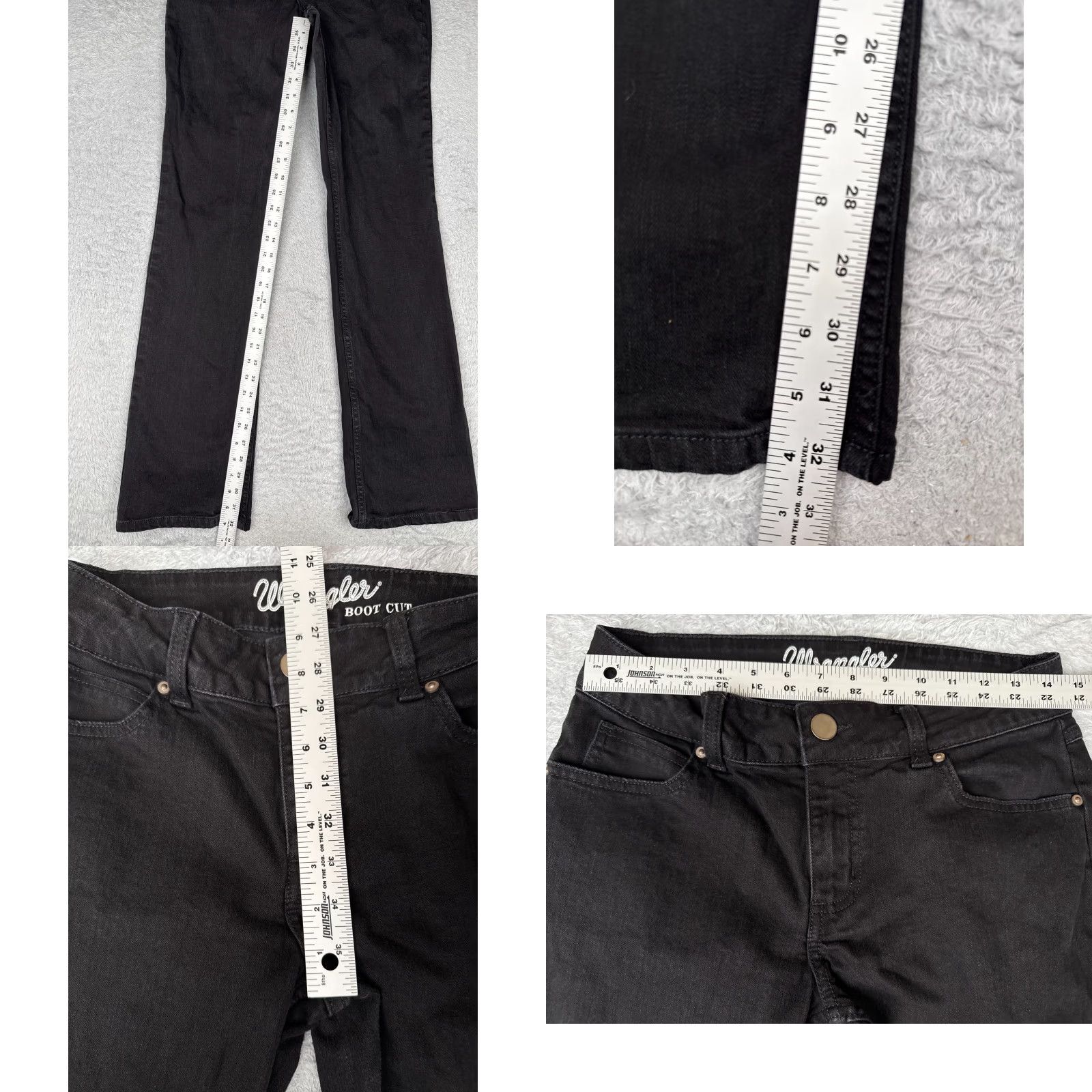 Wrangler Wrangler Jeans Juniors 9 Black Denim Bootcut Cotton Blend Mid Rise Western 29x33 Jeans Womens 90s Retro Western Wrangler Retro Wearnt Size 30" / US 8 / IT 44 - 8 Thumbnail