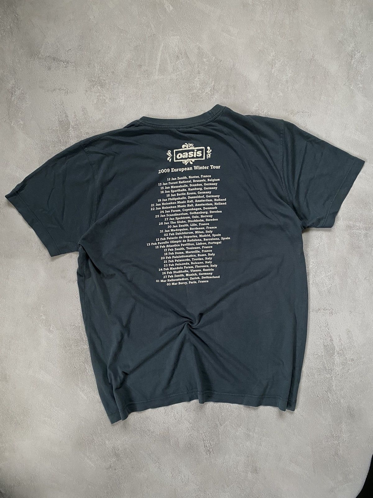 Oasis 2009 Tour Tシャツ グレー　サイズM Oasis オアシス ツアー2006年Tシャツ ダークグレー UKロック