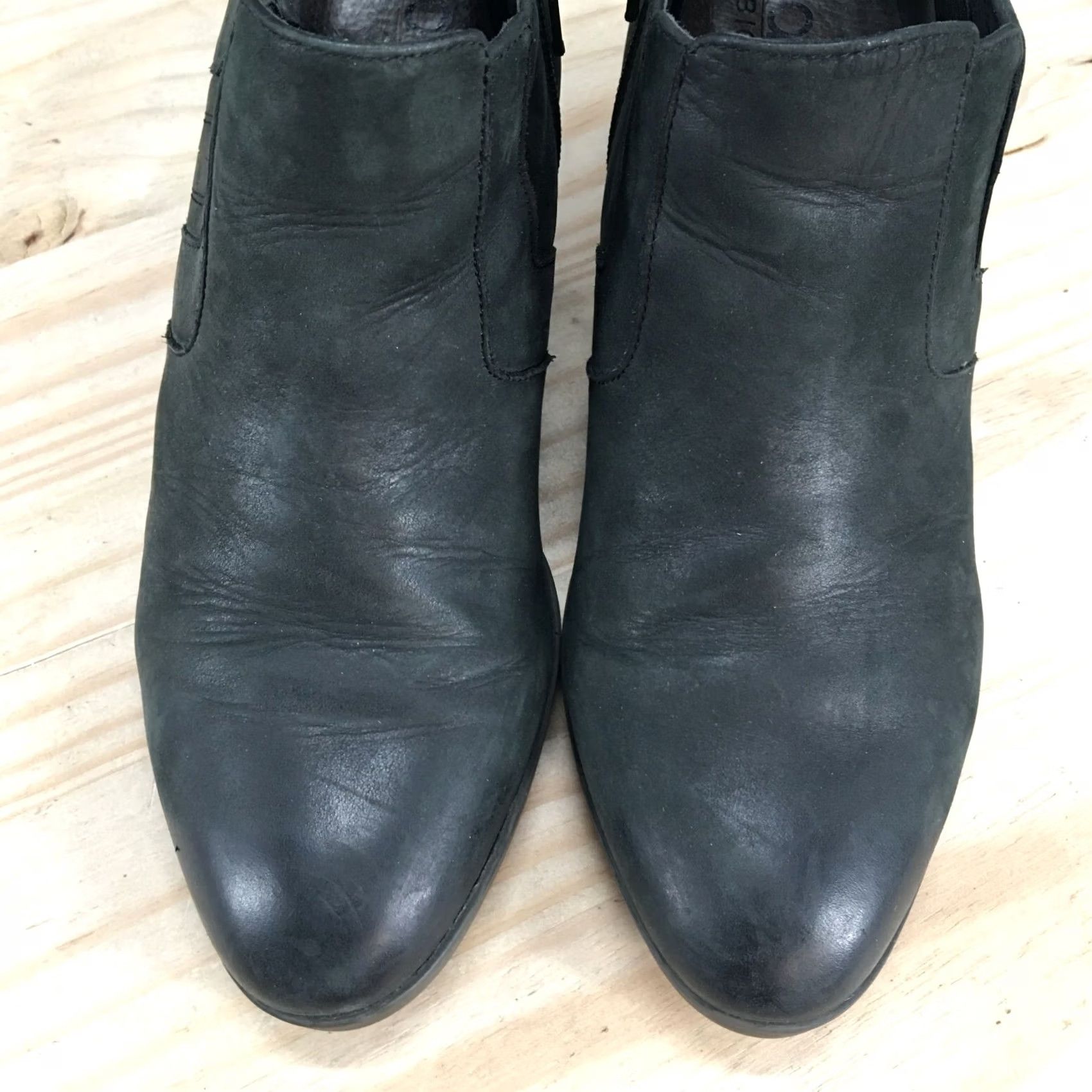 Vintage Abeo Felicity Boots Women's 7.5 N Side Zip Ankle Bootie Black Leather Heels Size US 8 / IT 38 - 7 Thumbnail