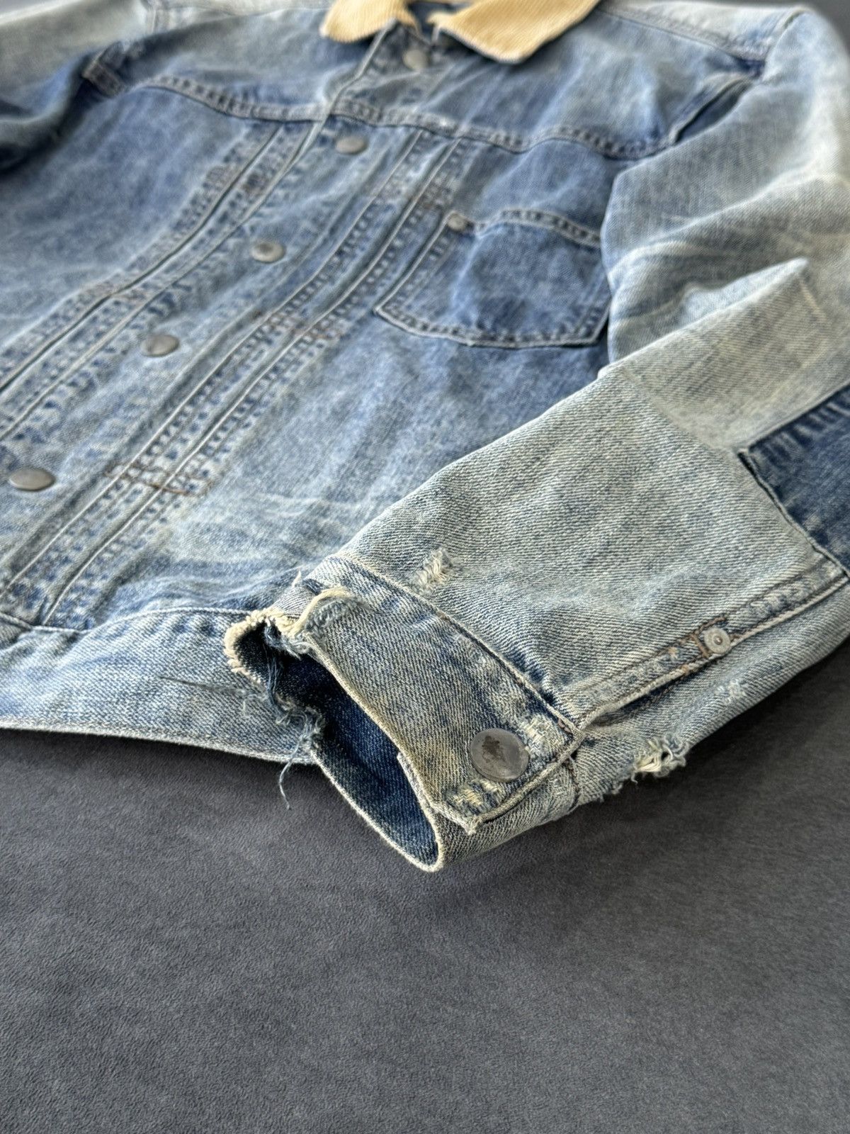 Allsaints Allsaints Patchwork Factory Distressed Y2K Denim Jacket Size M / US 6-8 / IT 42-44 - 8 Thumbnail