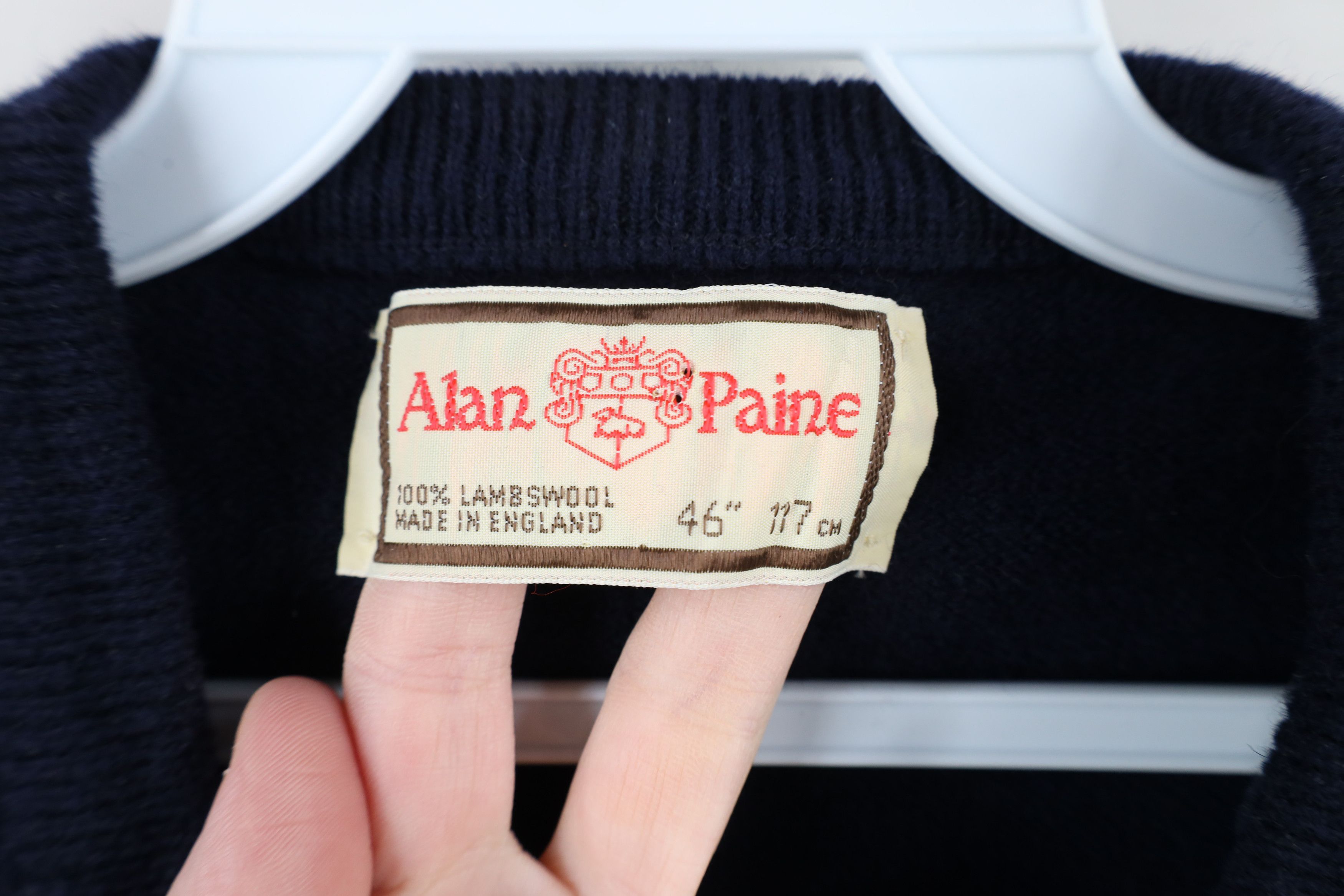 Vintage Vintage 60s 70s Alan Paine Lambswool V-Neck Sweater Vest Size US XXL / EU 58 / 5 - 4 Thumbnail