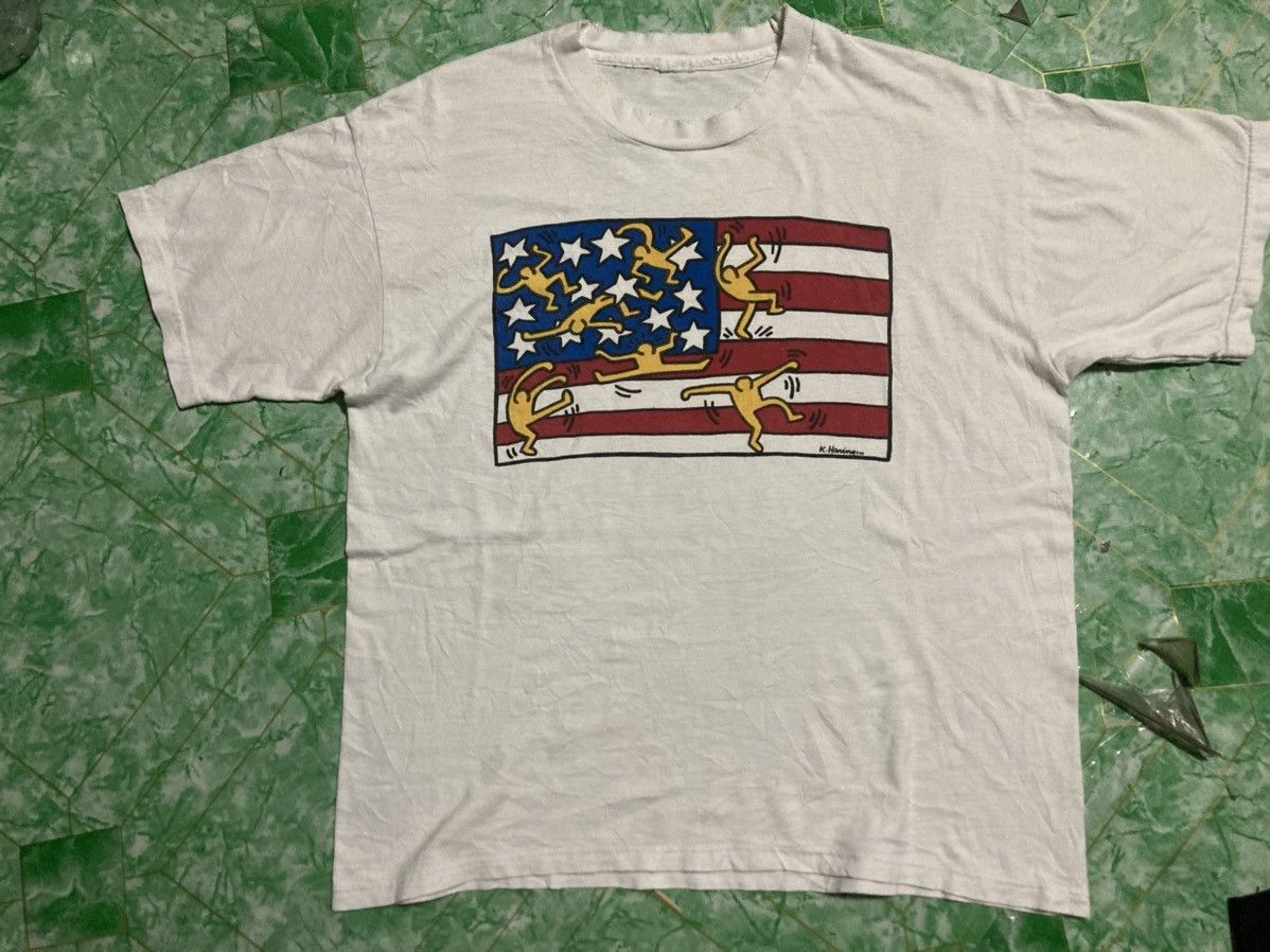 Keith Haring × Vintage Vintage T-shirt Kart Haring Art Work 90s Size US L / EU 52-54 / 3 - 1 Thumbnail