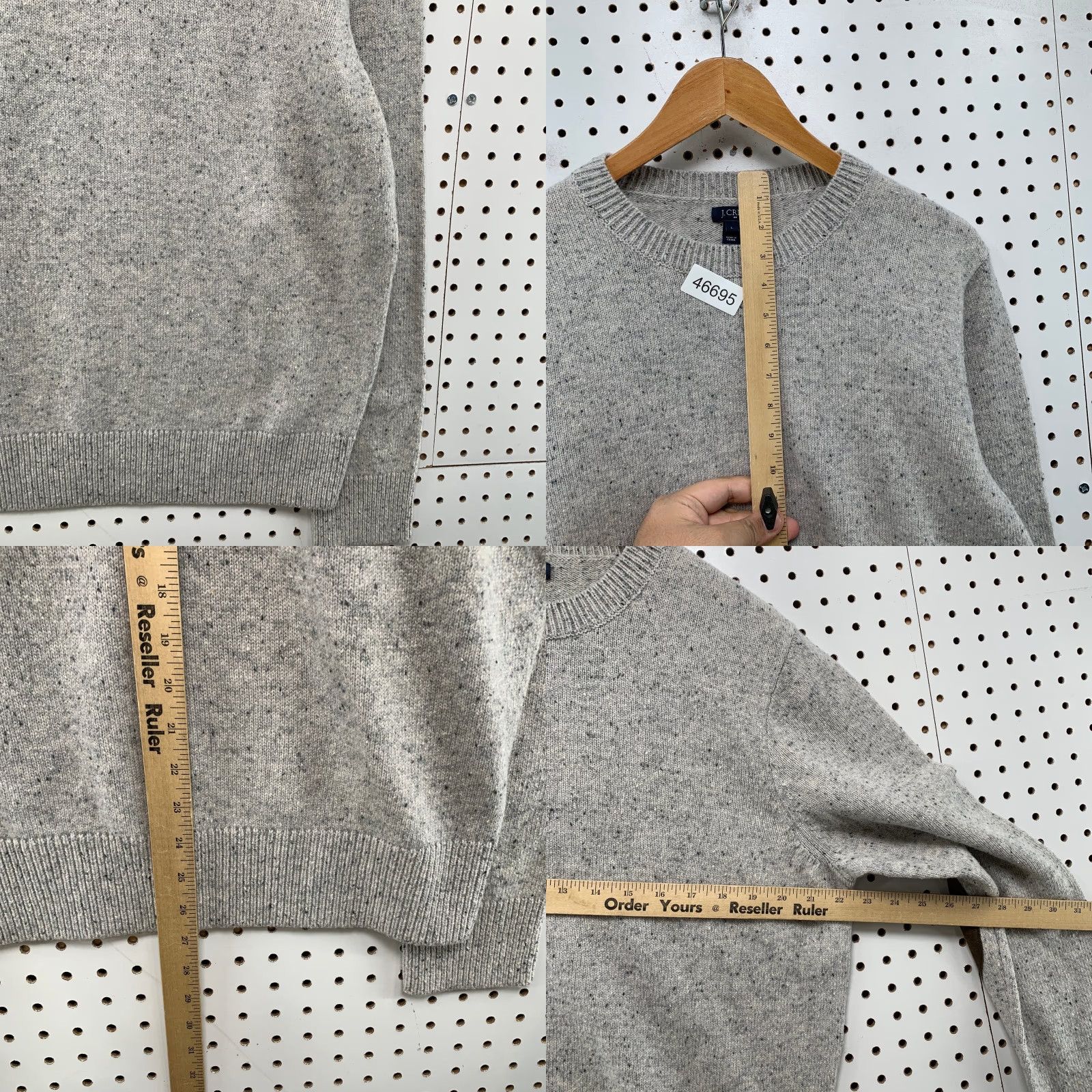 J.Crew J.Crew Wool Sweater Mens Large Gray Knit Crewneck Elbow Faux Leather Regular Fit Pullover Casual Wool Sweater Mens Large Gray Crewneck Vintage No N/A Size US L / EU 52-54 / 3 - 8 Thumbnail
