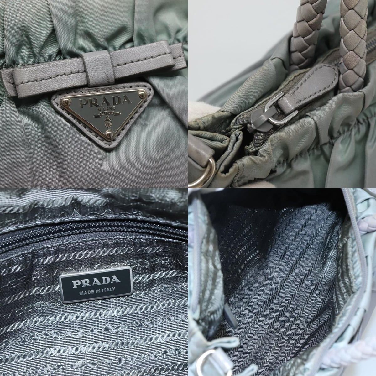 Prada PRADA Hand Bag Nylon Gray Size ONE SIZE - 11 Thumbnail