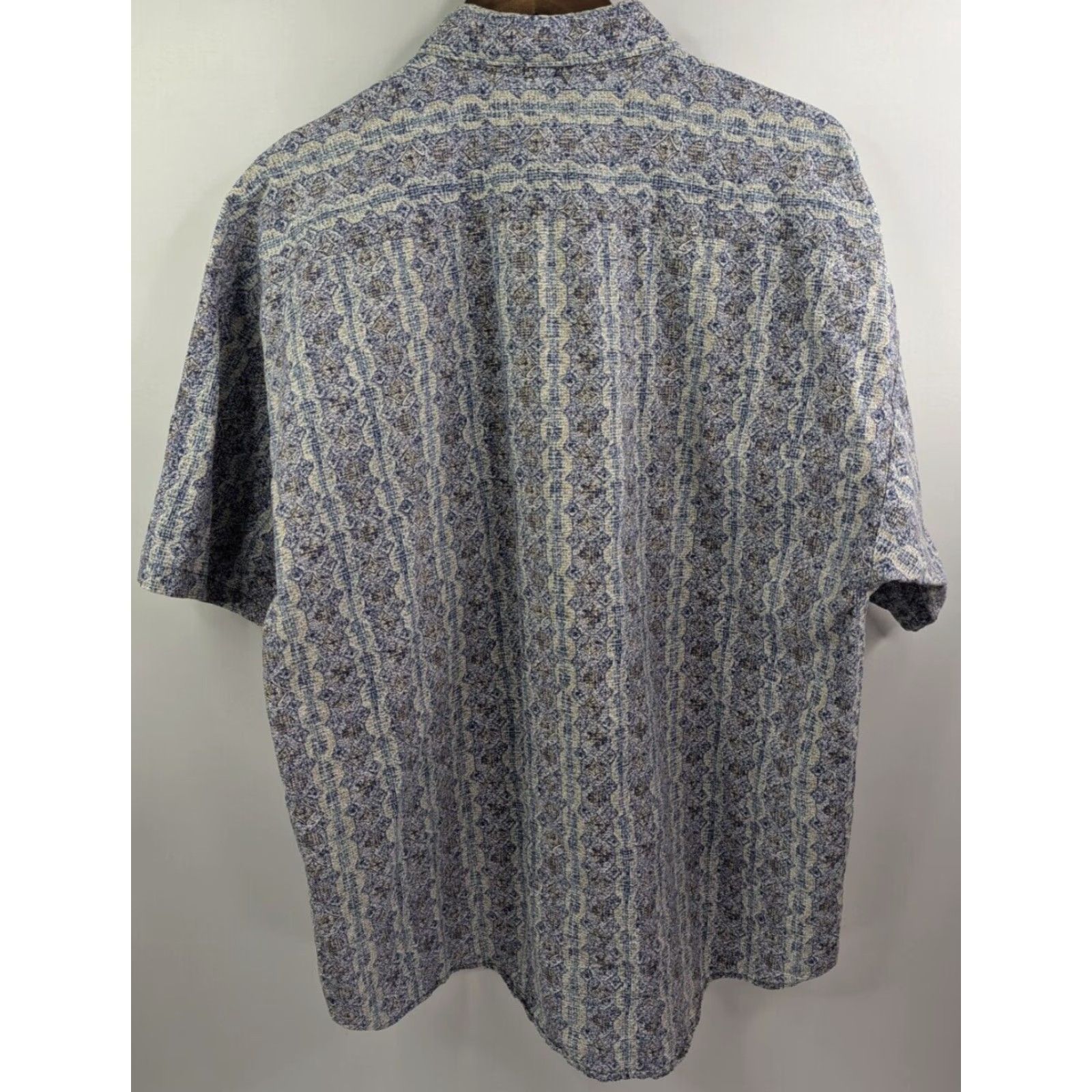 Anchor Blue VINTAGE Anchor Blue Shirt Men's XL Button Up Diamond Pattern Camp Casual Retro Size US XL / EU 56 / 4 - 4 Thumbnail