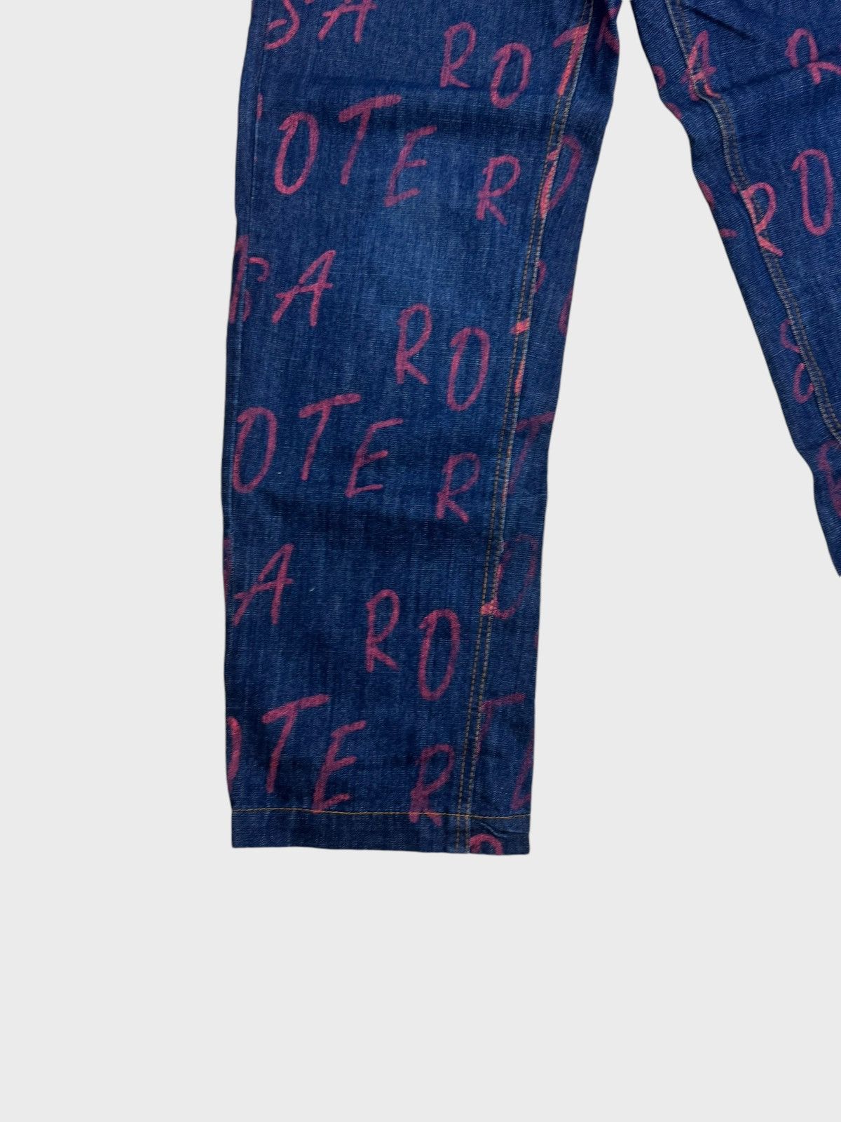 Japanese Brand ROTE ROSA All Print Distressted Denim Jeans Size US 32 / EU 48 - 7 Thumbnail