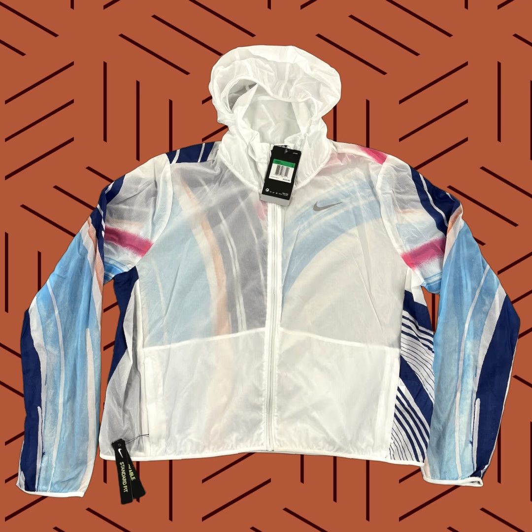 Nike Nike Jacket Womens XL White Multicolor Impossibly Light Hooded Running Pack NEW Size XL / US 12-14 / IT 48-50 - 1 Thumbnail