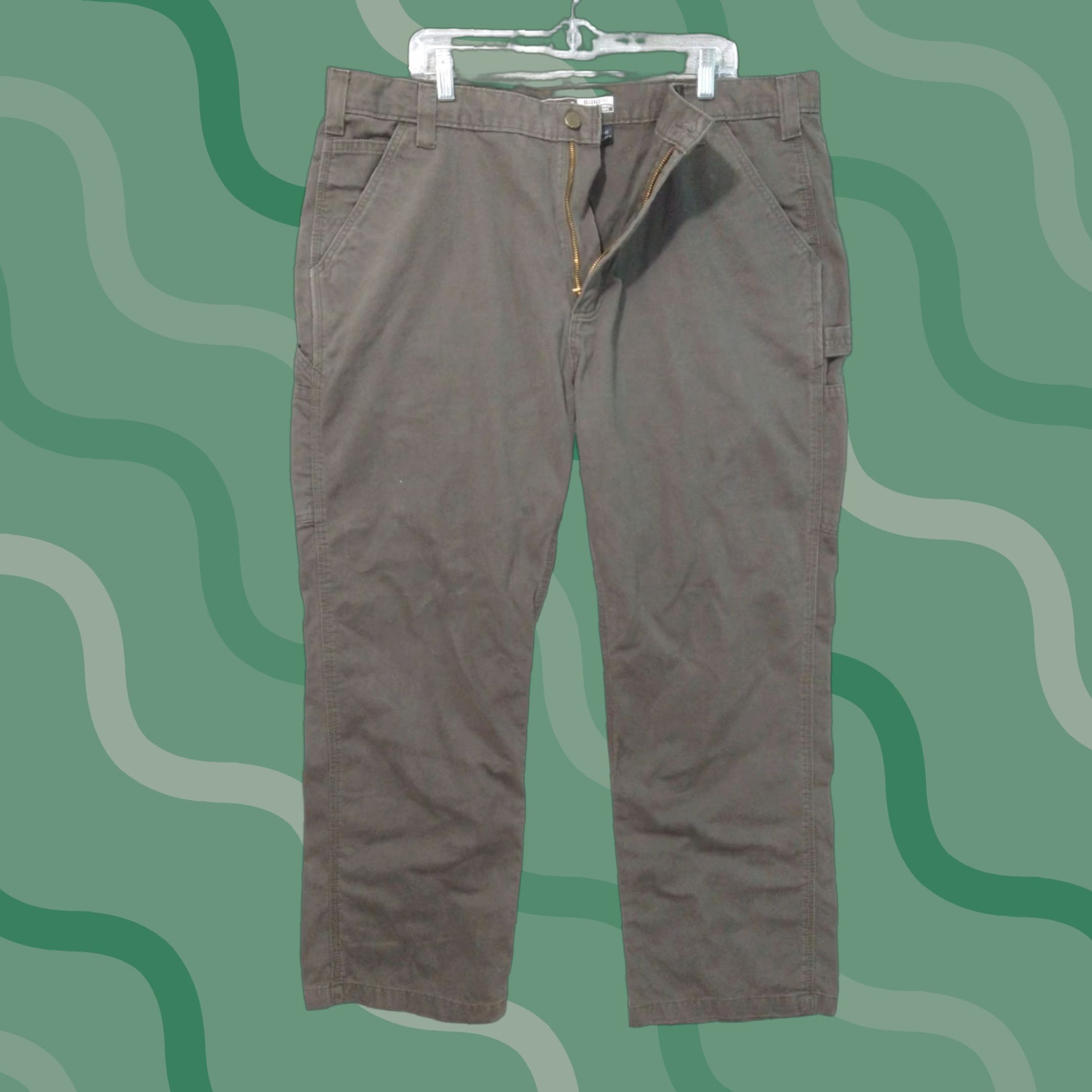 Carhartt Carhartt Jeans Mens 42x30 Green Relaxed Fit Straight Leg Dungaree Size US 42 / EU 58 - 1 Thumbnail
