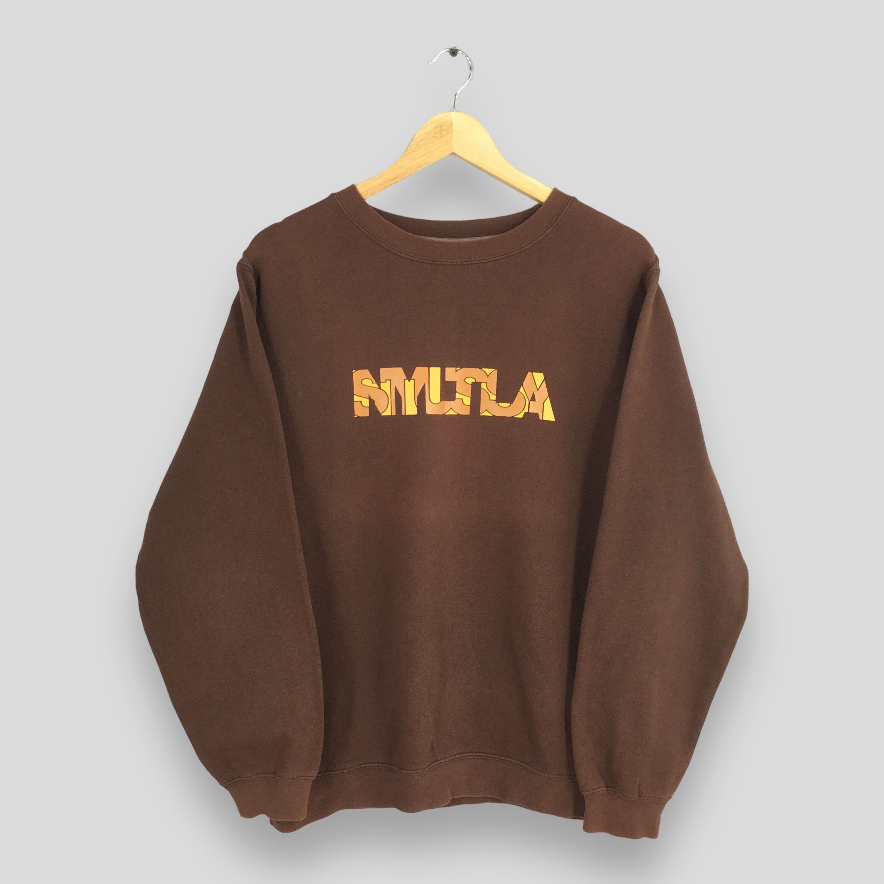 image of Skategang x Stussy Vintage Stussy Nyltla Brown Sweatshirt Small, Men's