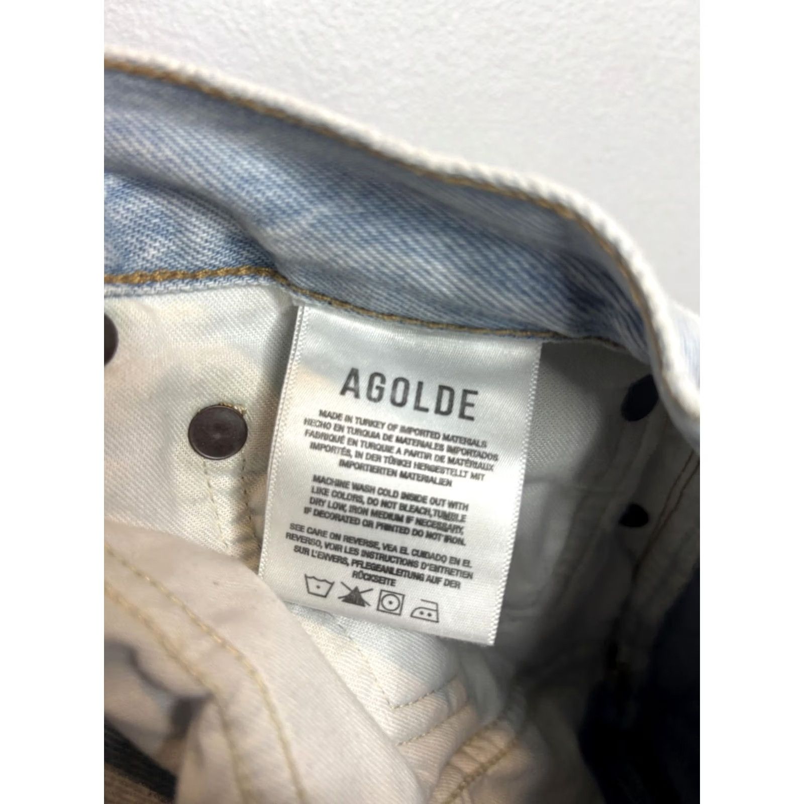 Agolde VINTAGE AGOLDE 90s Pinch Jeans Womens 29 Blue Light Wash Mom Fit Button Fly Denim Ladies Size 29" - 5 Thumbnail