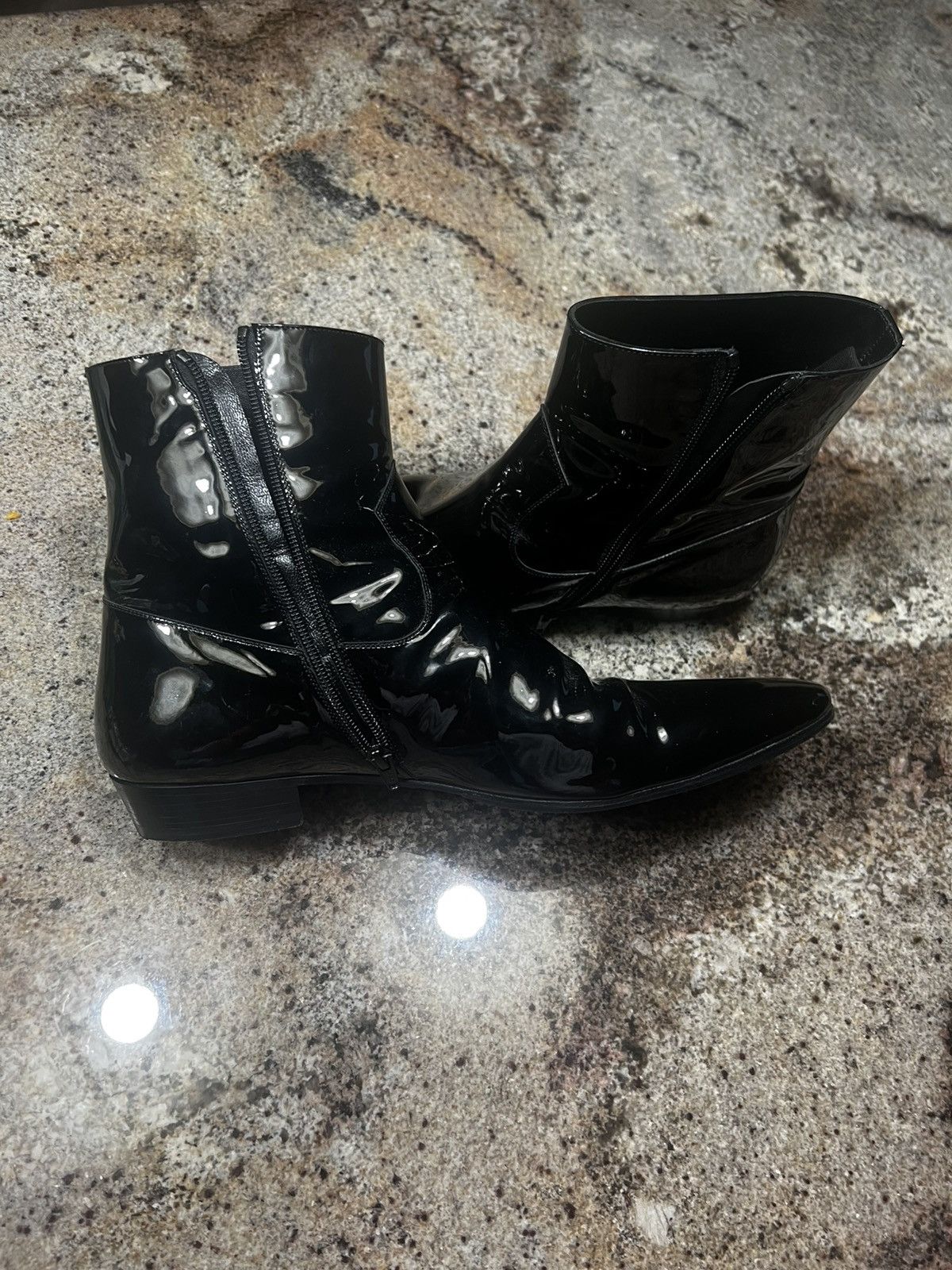 Saint Laurent Paris Saint Laurent Patent Leather Devon Boots Size US 13 / EU 46 - 3 Thumbnail
