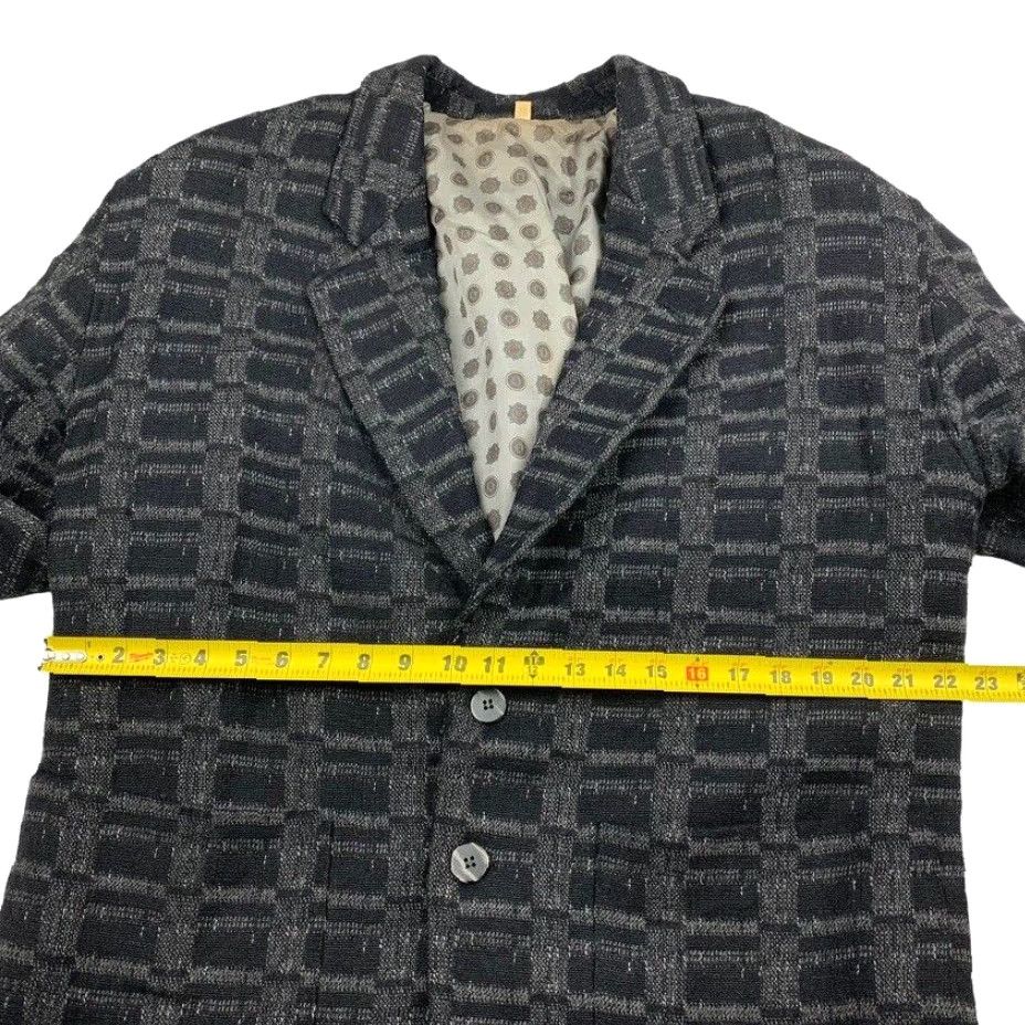 Vintage Mauro Burani Blazer Jacket Women Black/Gray Geometric Size 52 IT | 42 US, 2 Button Front, Short, Polyester, Regular, Basic Jacket Size XXL / US 16-18 / IT 52-54 - 6 Thumbnail