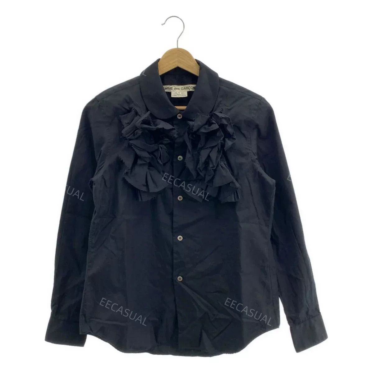 Comme des Garcons Black Cotton Frill Trim Women's Shirt Size S / US 4 / IT 40 - 1 Thumbnail