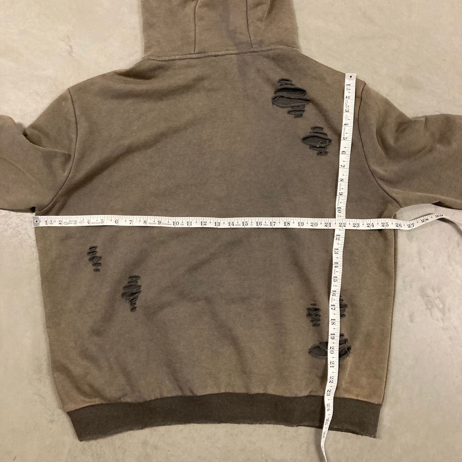 Vintage vintage y2k thrashed brown hoodie Size US L / EU 52-54 / 3 - 3 Thumbnail