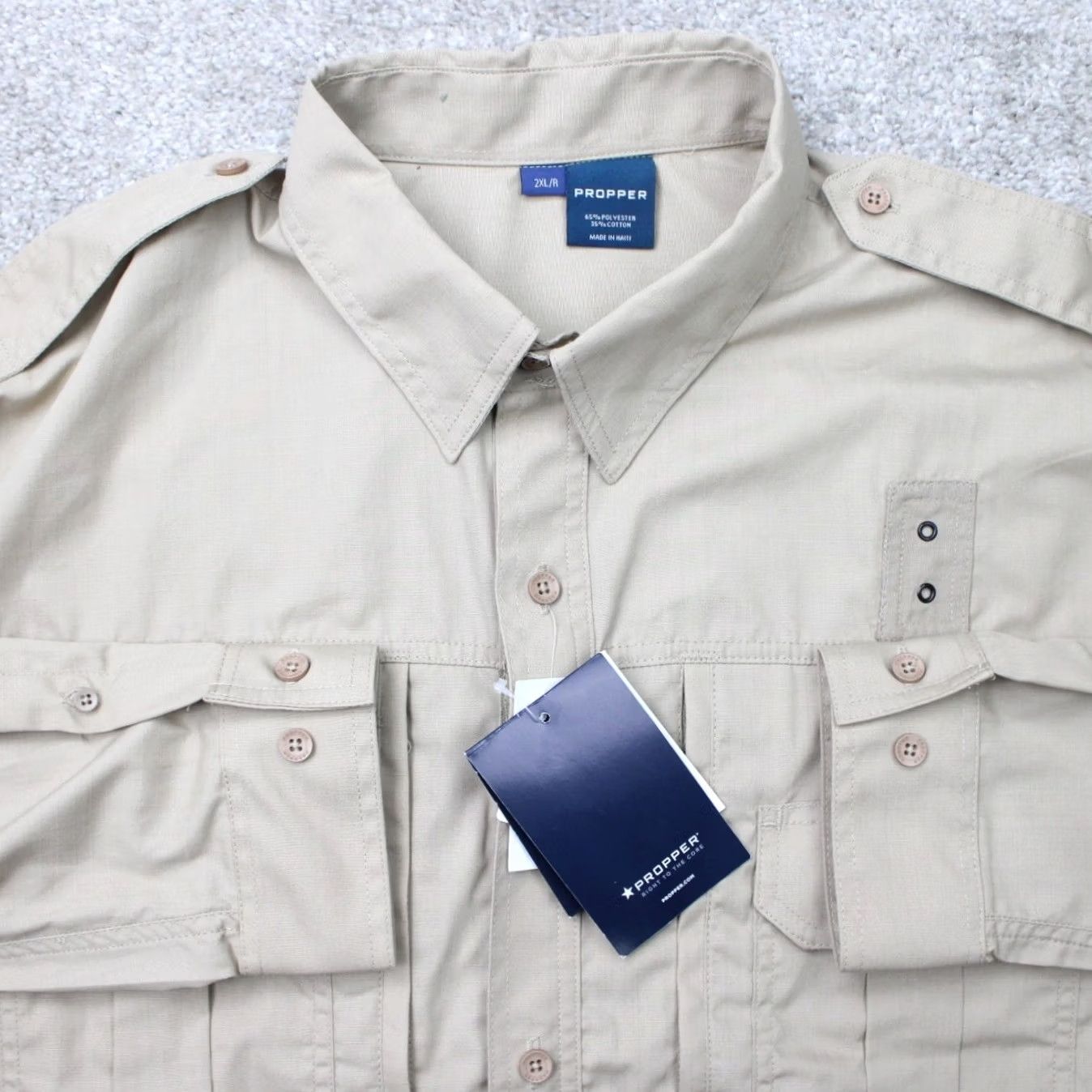 Propper Propper Shirt Mens 2XL Beige Button-Up Long Sleeve Casual Workwear Navy? Size US XXL / EU 58 / 5 - 2 Thumbnail