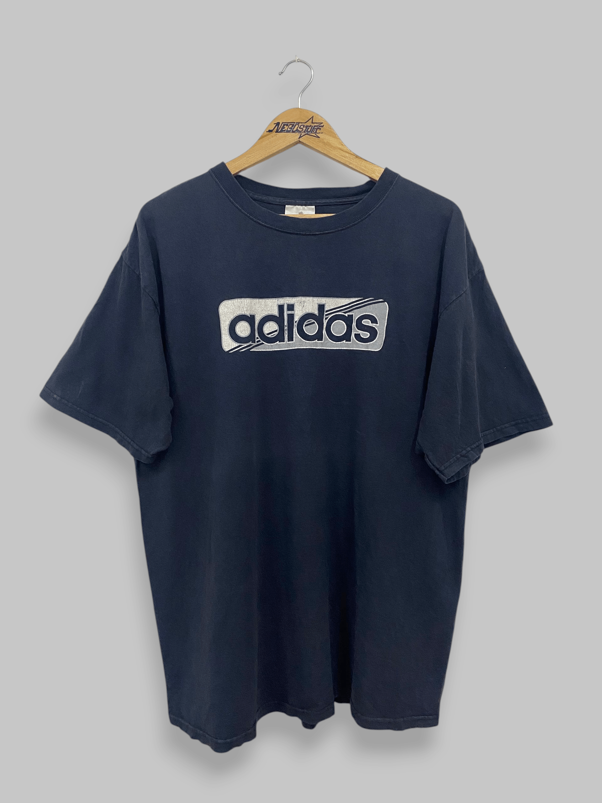 Adidas vintage 90s Adidas big logo t shirt streetwear Size US XL / EU 56 / 4 - 1 Thumbnail