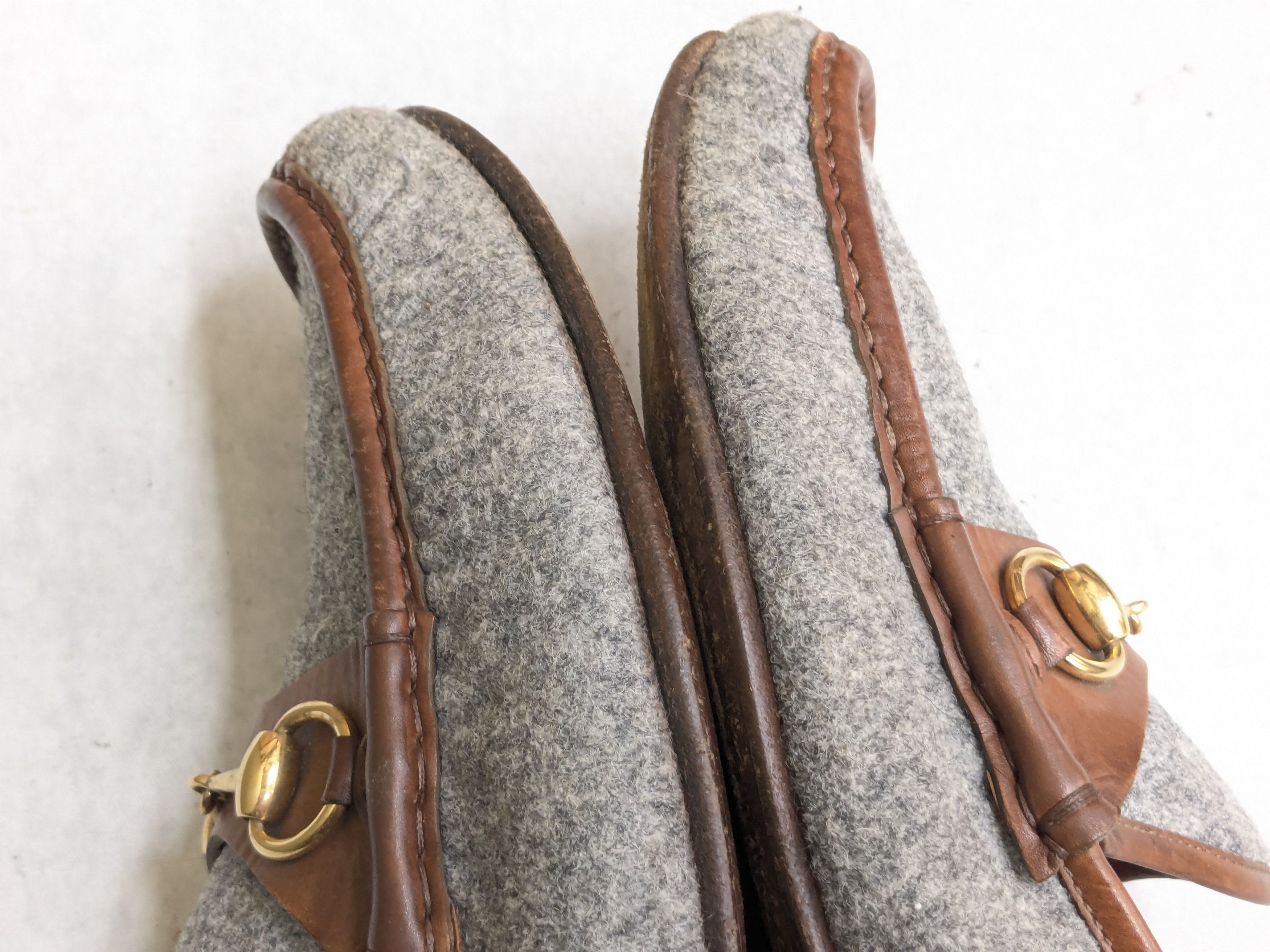Gucci Gucci Horsebit Loafers Brown Leather Gray Wool 10 Size US 10 / EU 43 - 5 Thumbnail