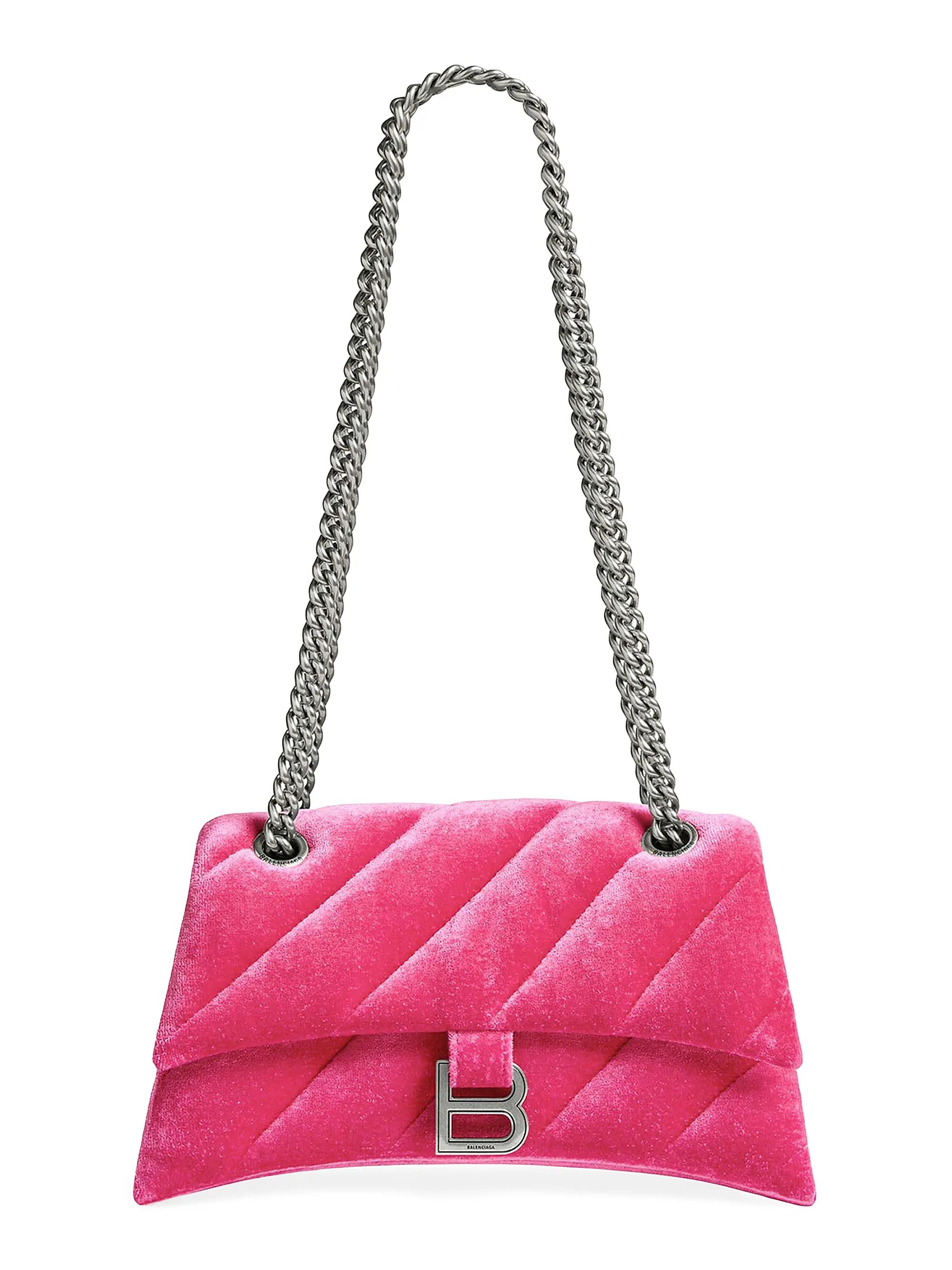 Balenciaga oc11z1125 Size: OS / Crush Small Chain Bag Quilted Velvet Size ONE SIZE - 1 Thumbnail