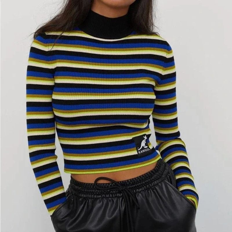 Kangol Kangol x H&M Medium Mockneck Cropped Sweater Retro Colorful Size M / US 6-8 / IT 42-44 - 1 Thumbnail