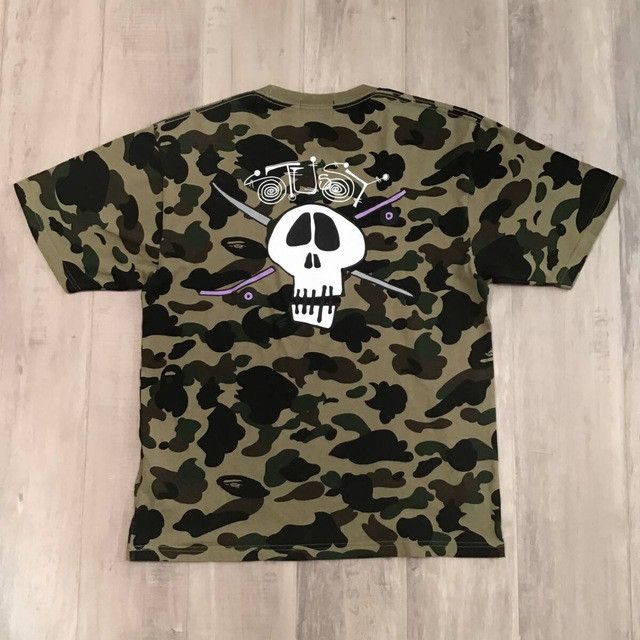 Bape × Stussy STUSSY × BAPE camo skull logo T-shirt a bathing ape Size US M / EU 48-50 / 2 - 3 Thumbnail