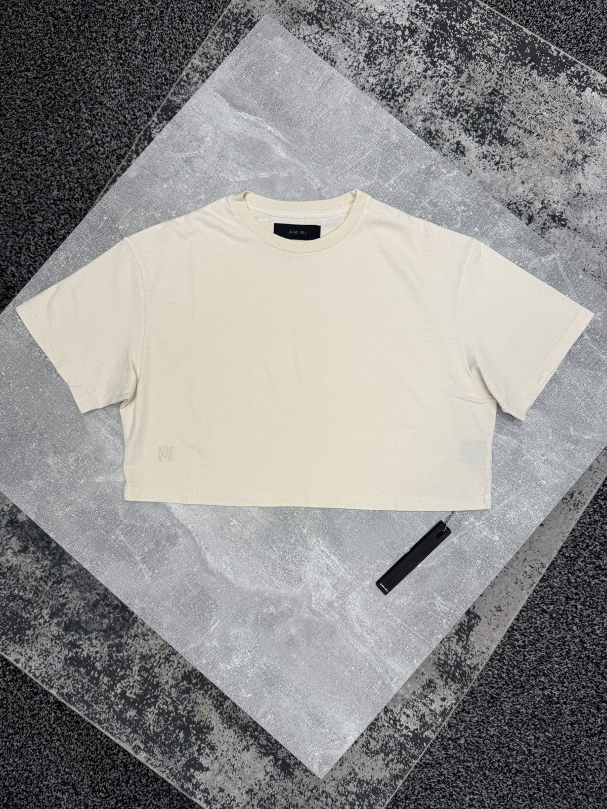 Amiri MA Logo Cropped Tee Alabaster. bnwt. rrp £340.00 Size XS / US 0-2 / IT 36-38 - 1 Thumbnail