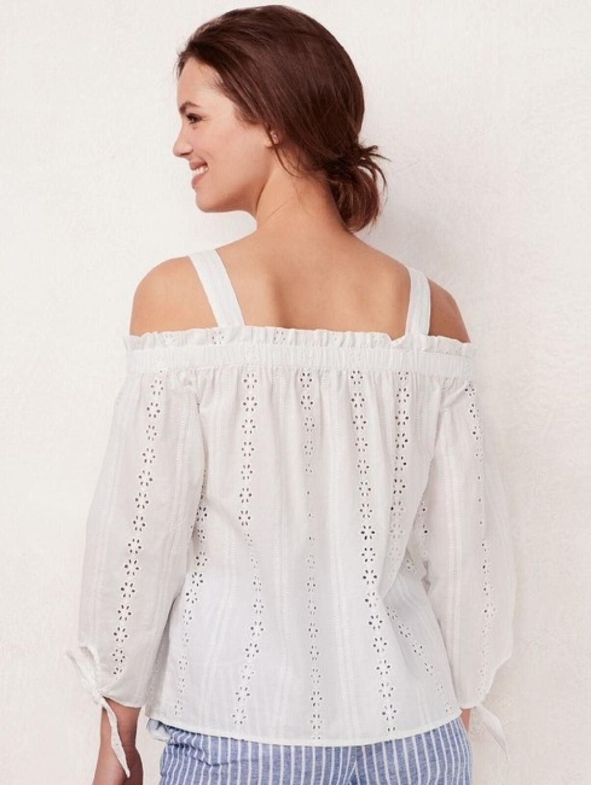 Other Lauren Conrad Eyelet Top Size XXL / US 16-18 / IT 52-54 - 8 Thumbnail