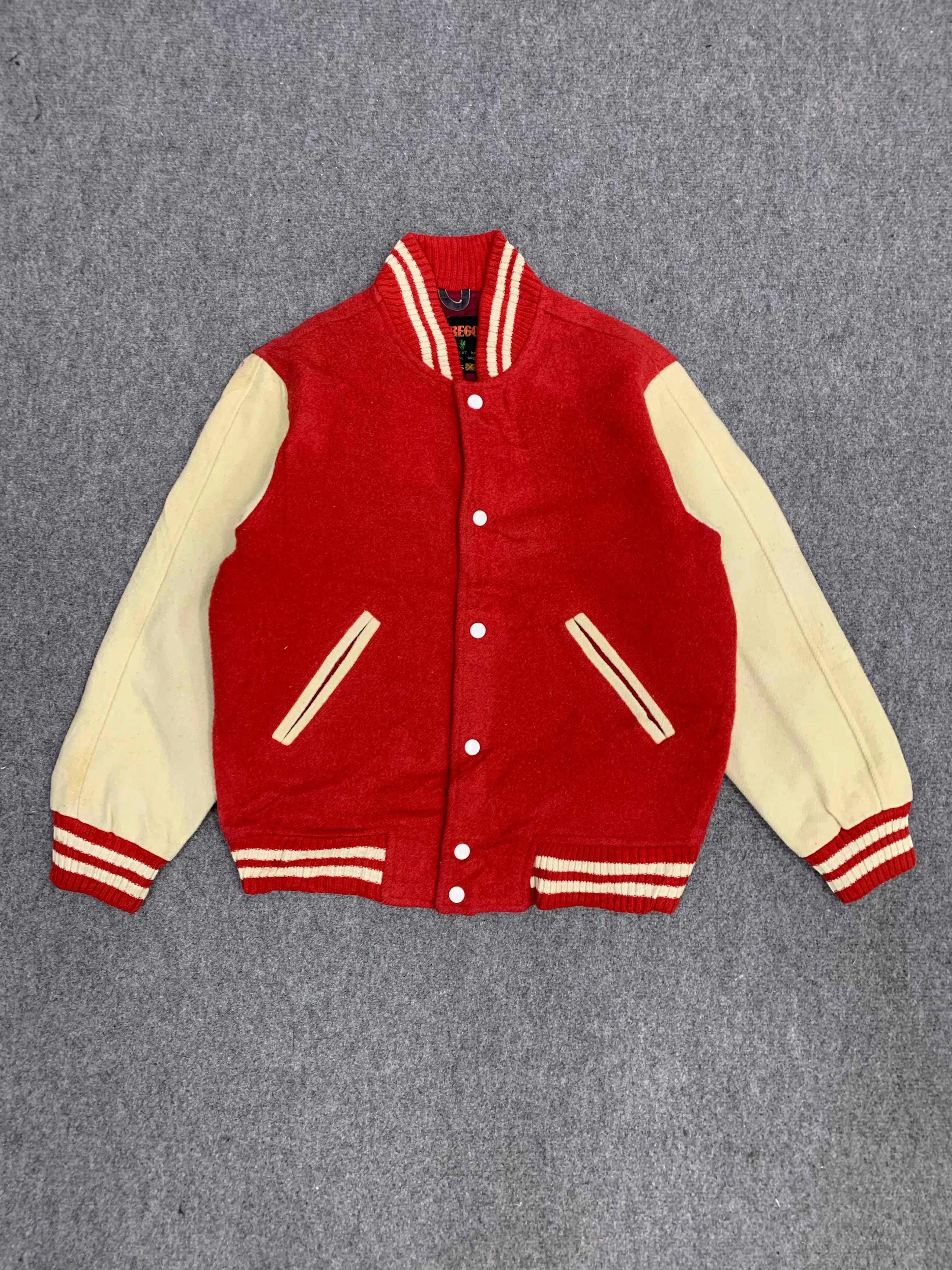 image of Mcgregor Wool Varsity Jacket in Red, Men's (Size Small)