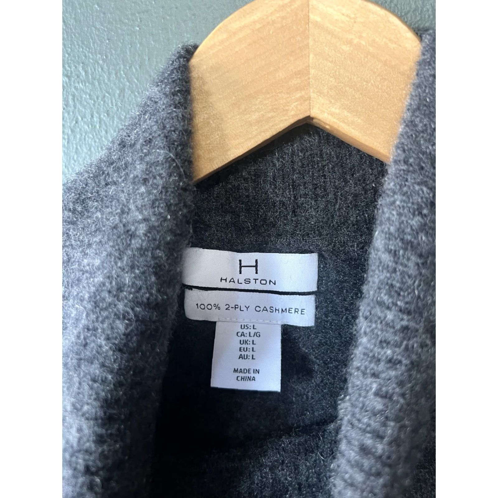 Halston Halston Womens 100% Cashmere Sweater Size L Gray Pullover Turtleneck Long Sleeve Knit Casual Workwear Winter Fall Spring Regular Size L / US 10 / IT 46 - 3 Thumbnail