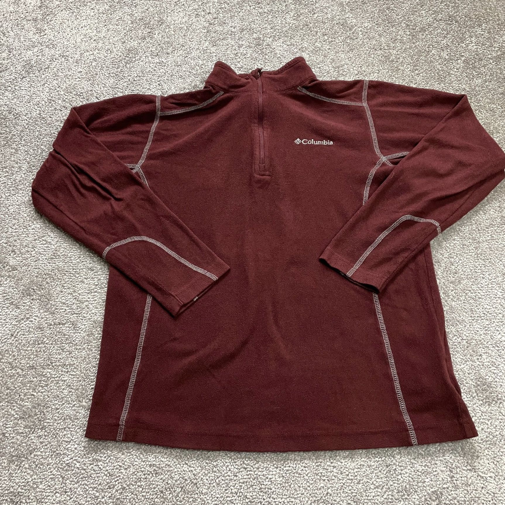 Vintage Columbia Sweatshirt Women Small Maroon Fleece 1/4 Zip High Neck Pullover Outdoor Size S / US 4 / IT 40 - 3 Thumbnail