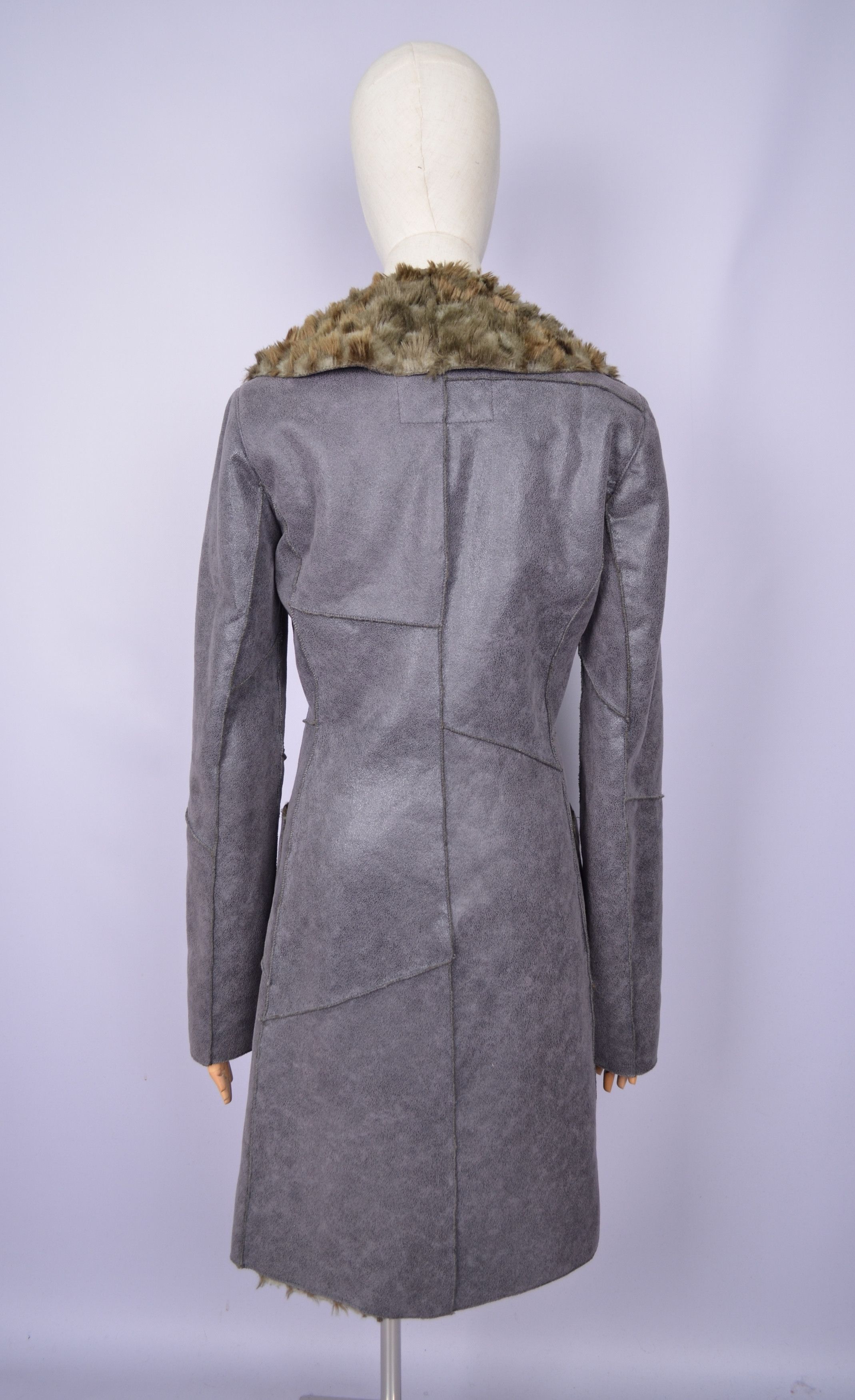 Armani × Designer Armani Jeans Faux Fur Grey Sheepskin Coat Jacket US8 Vintage Size M / US 6-8 / IT 42-44 - 11 Thumbnail