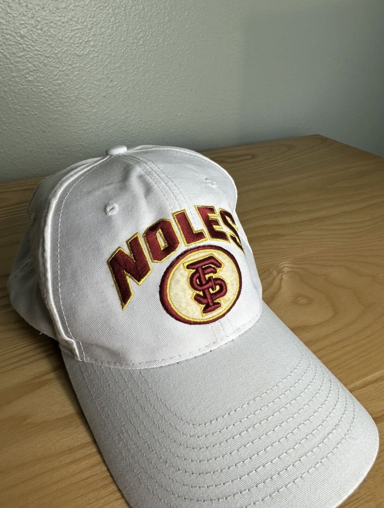 Vintage Vintage FSU Noles Snapback Hat – White and Garnet Football Size ONE SIZE - 2 Thumbnail