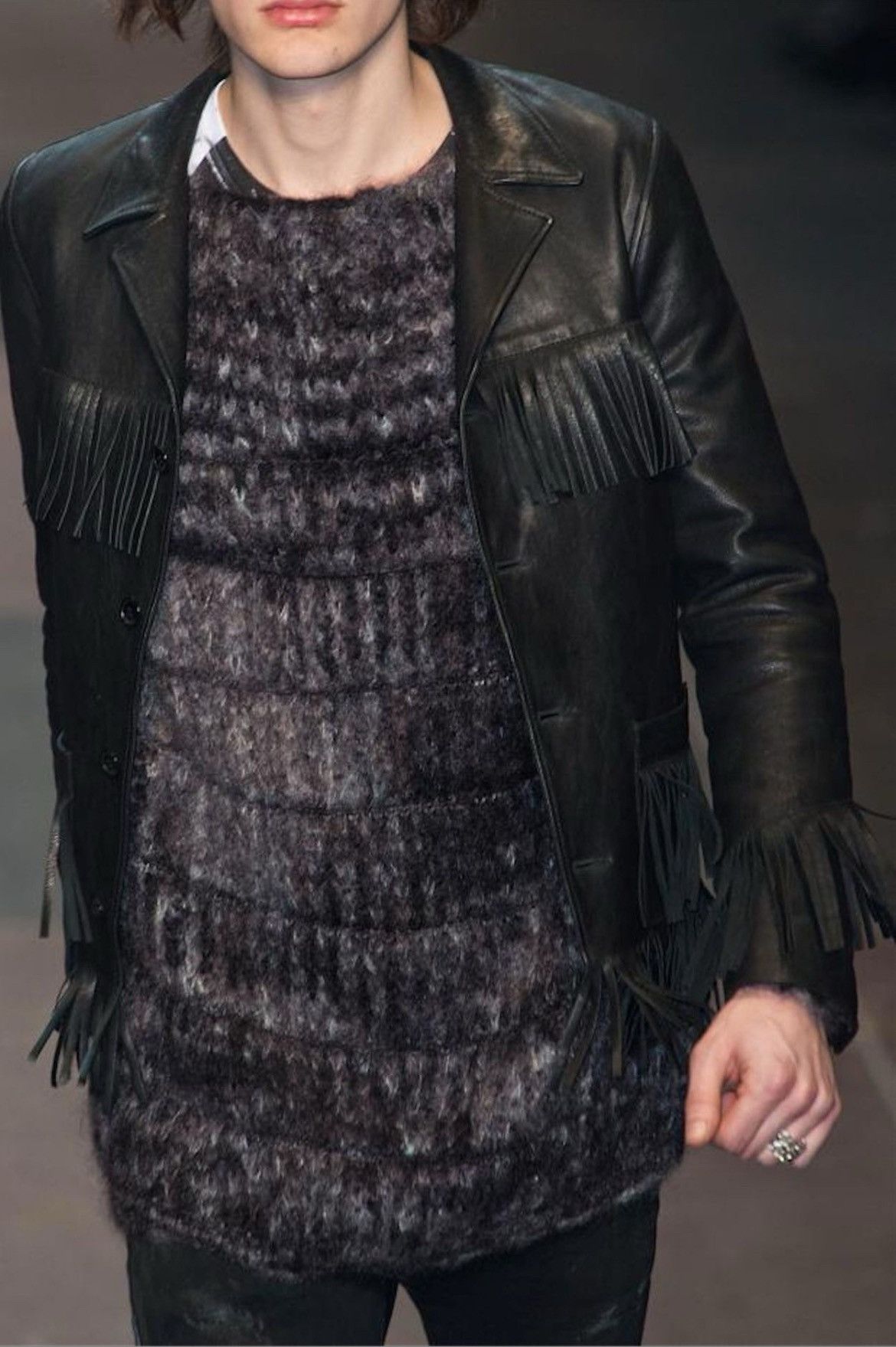 Saint Laurent Paris L12 Curtis Fringe Leather Jacket. Size euro 48 Size US M / EU 48-50 / 2 - 20 Thumbnail
