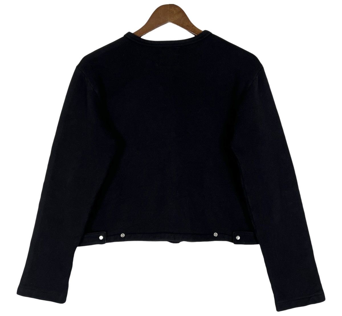 agnes b. agnès b. Black Cropped Snap Button Cardigan Size S / US 4 / IT 40 - 2 Thumbnail