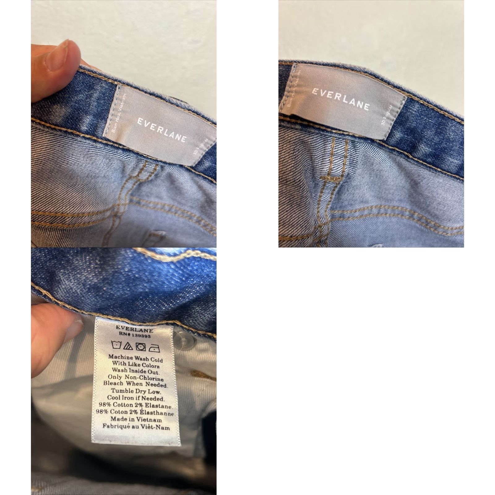 Everlane Everlane Jeans Women Medium Wash Hi Rise 32 x 27 Straight Blue 32 Womens Size 24" / US 00 / IT 34 - 9 Thumbnail
