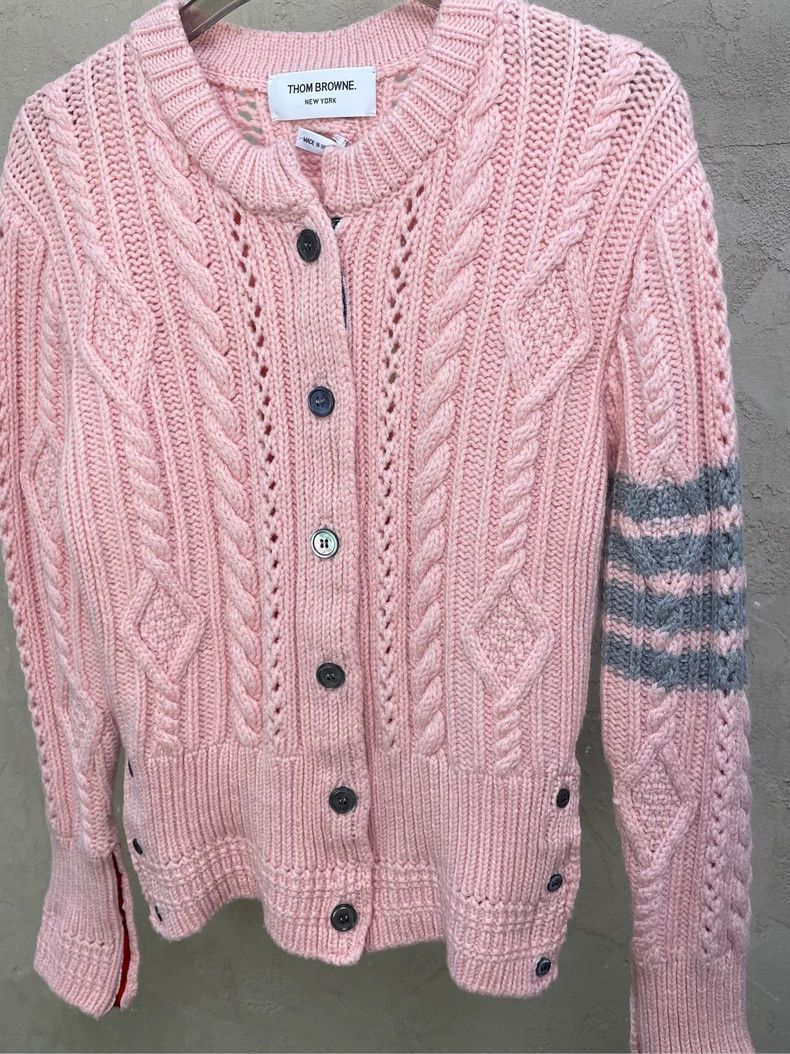 Thom Browne Thom browne Cherry blossom pink four-striped mesh jacquard Size S / US 4 / IT 40 - 4 Thumbnail