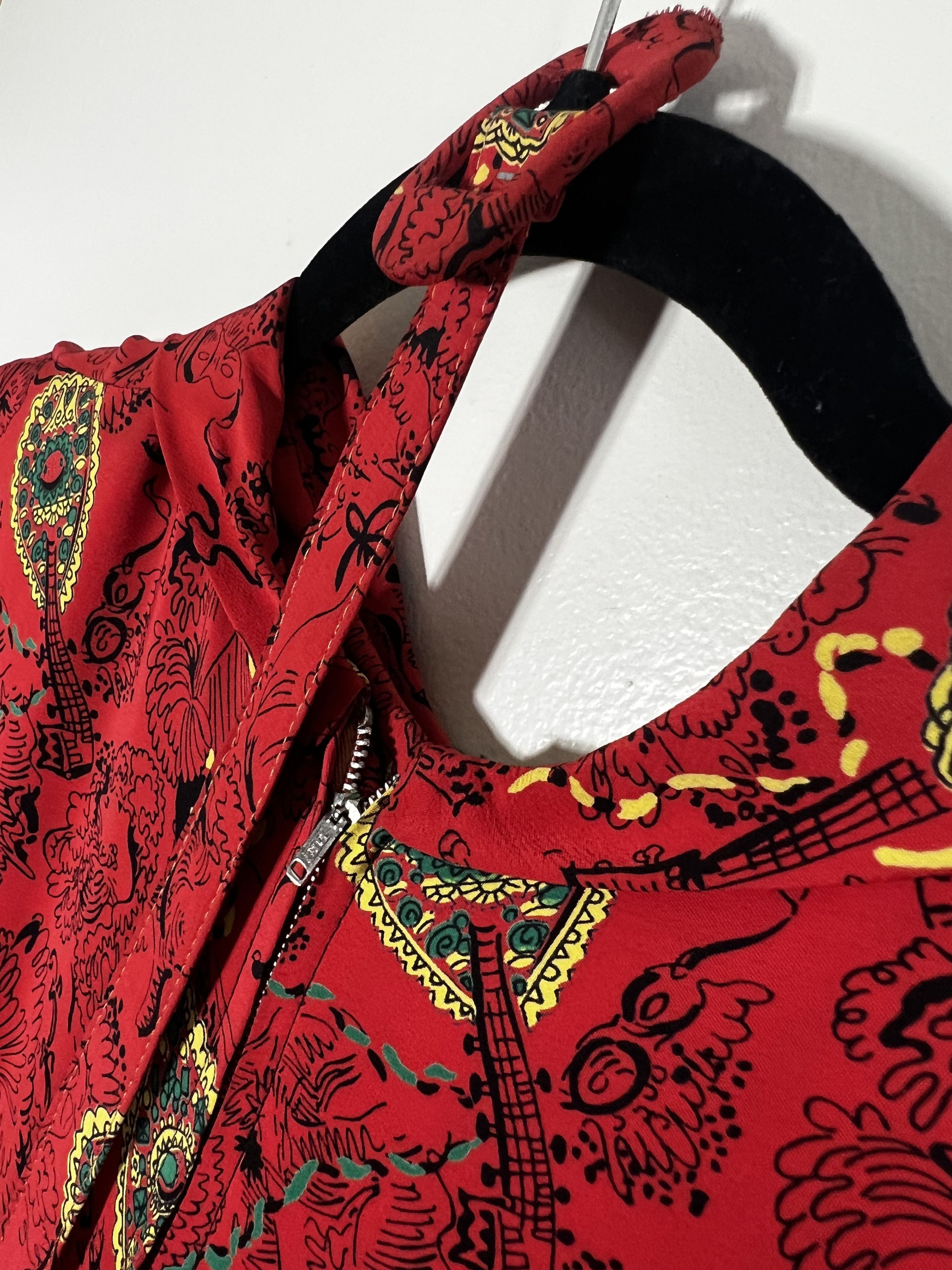 Vintage Vintage 1940's 17th Century Abstract Italian Cocktail Dress Size M / US 6-8 / IT 42-44 - 8 Thumbnail