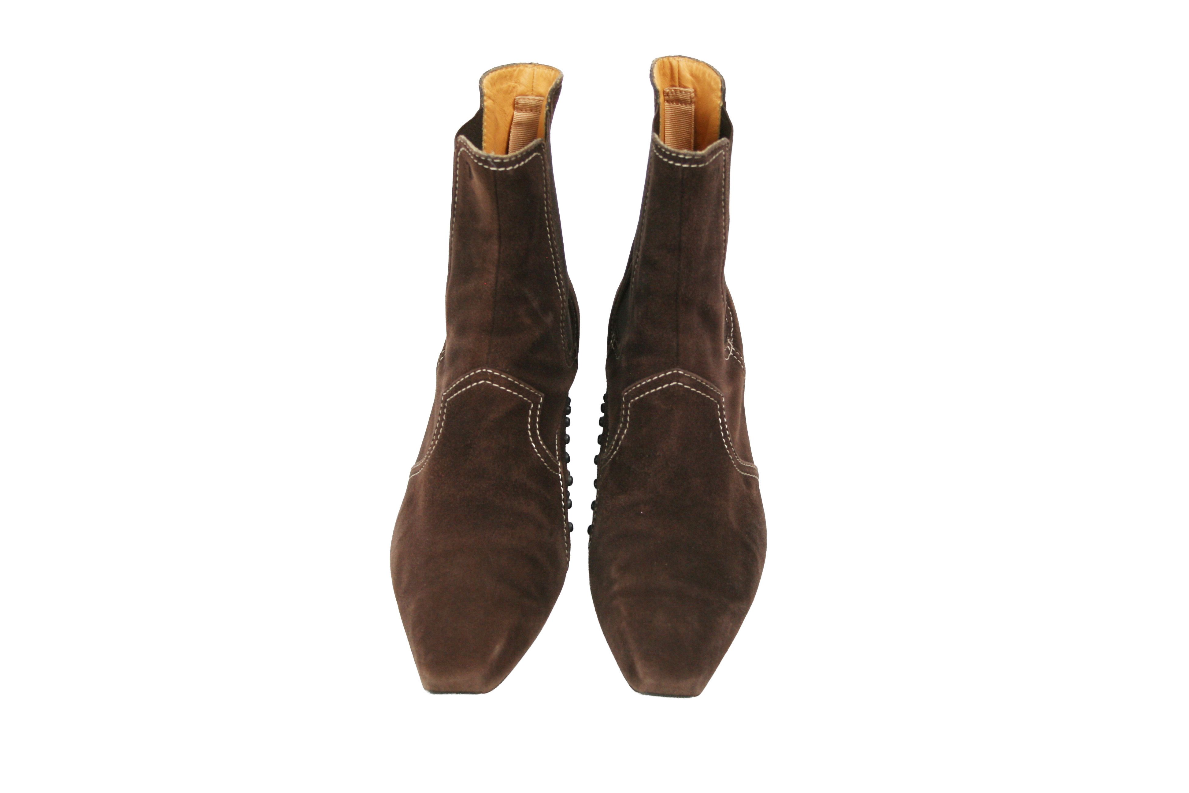 Tod's Chelsea Biker Heeled Ankle Boots Y2K Size US 9.5 / IT 39.5 - 8 Thumbnail