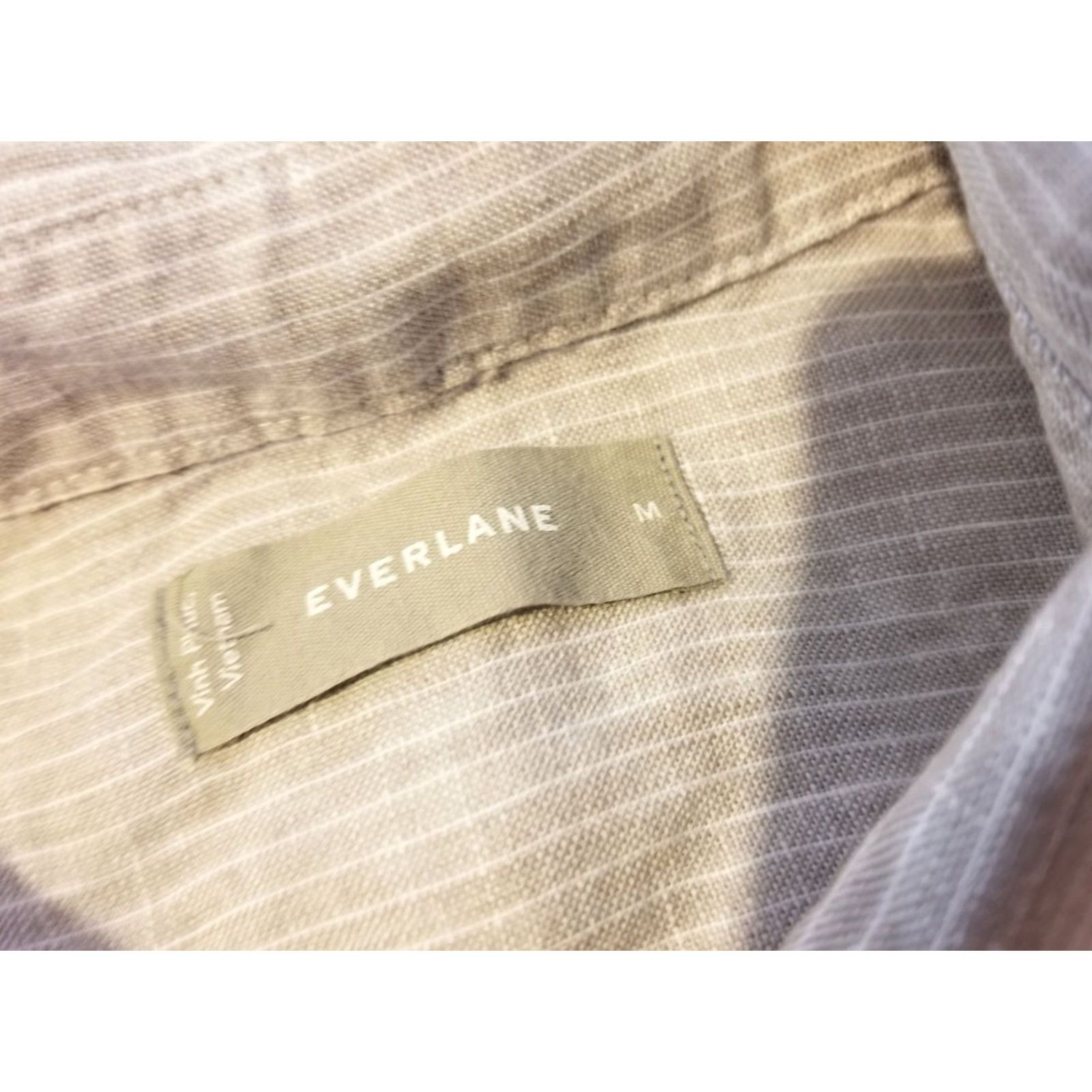 Everlane VINTAGE? No — Everlane Linen Dress Shirt M Medium Gray Button-Up Shirt Mens Regular Collar-Down Long Sleeve Casual連 Size 40R - 3 Thumbnail