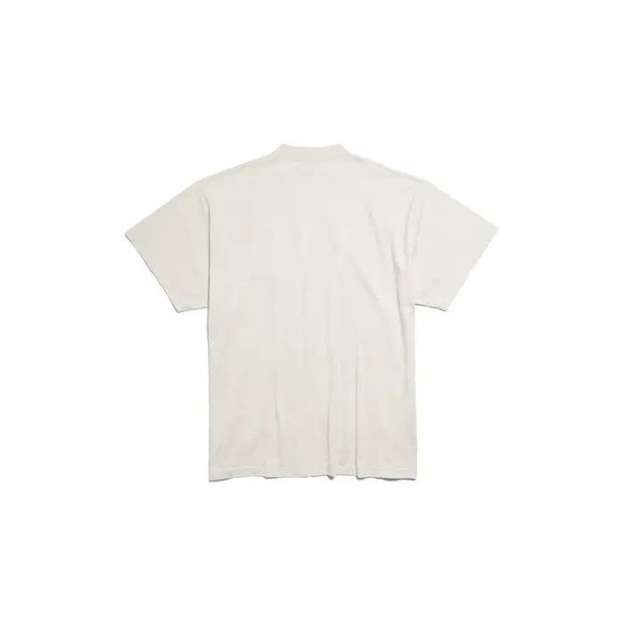 Balenciaga o1tr1nto0526 Metal BB Stencil T-Shirt Oversized in Ivory Size US M / EU 48-50 / 2 - 2 Thumbnail