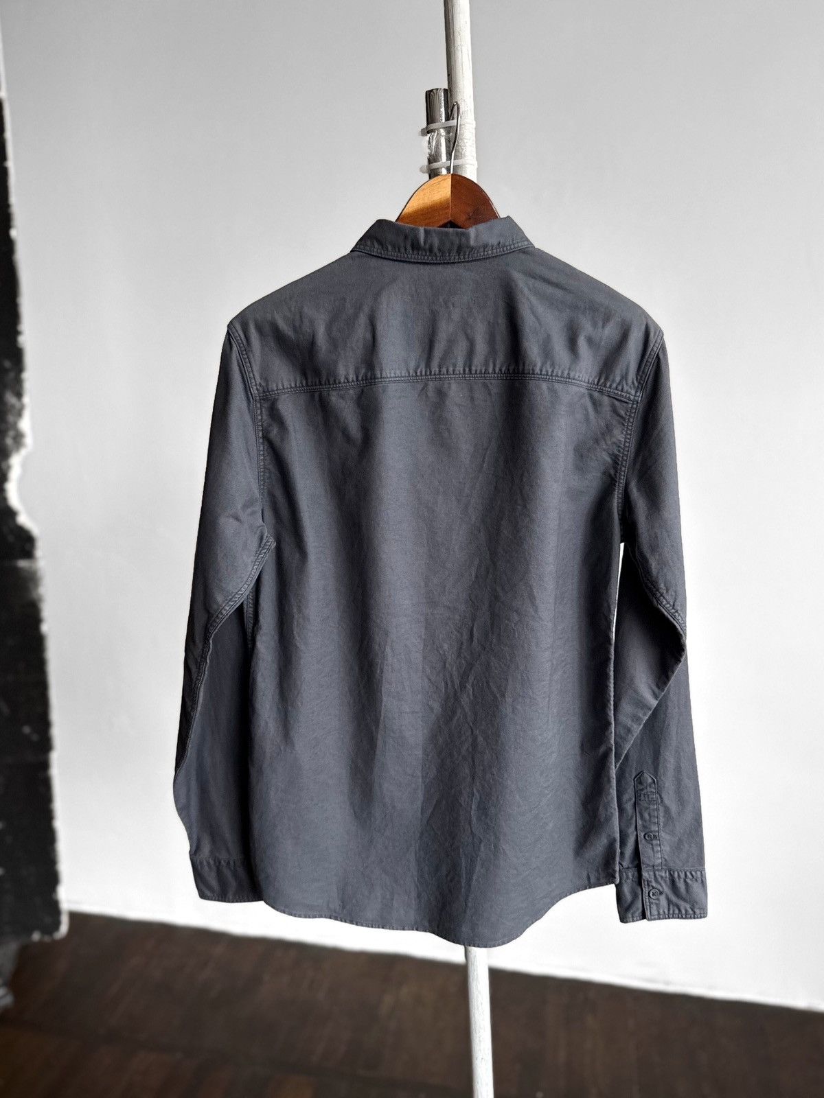 Allsaints AllSaints Mens Dark Grey Faded Long Sleeve Button Up Shirt Size US S / EU 44-46 / 1 - 2 Thumbnail