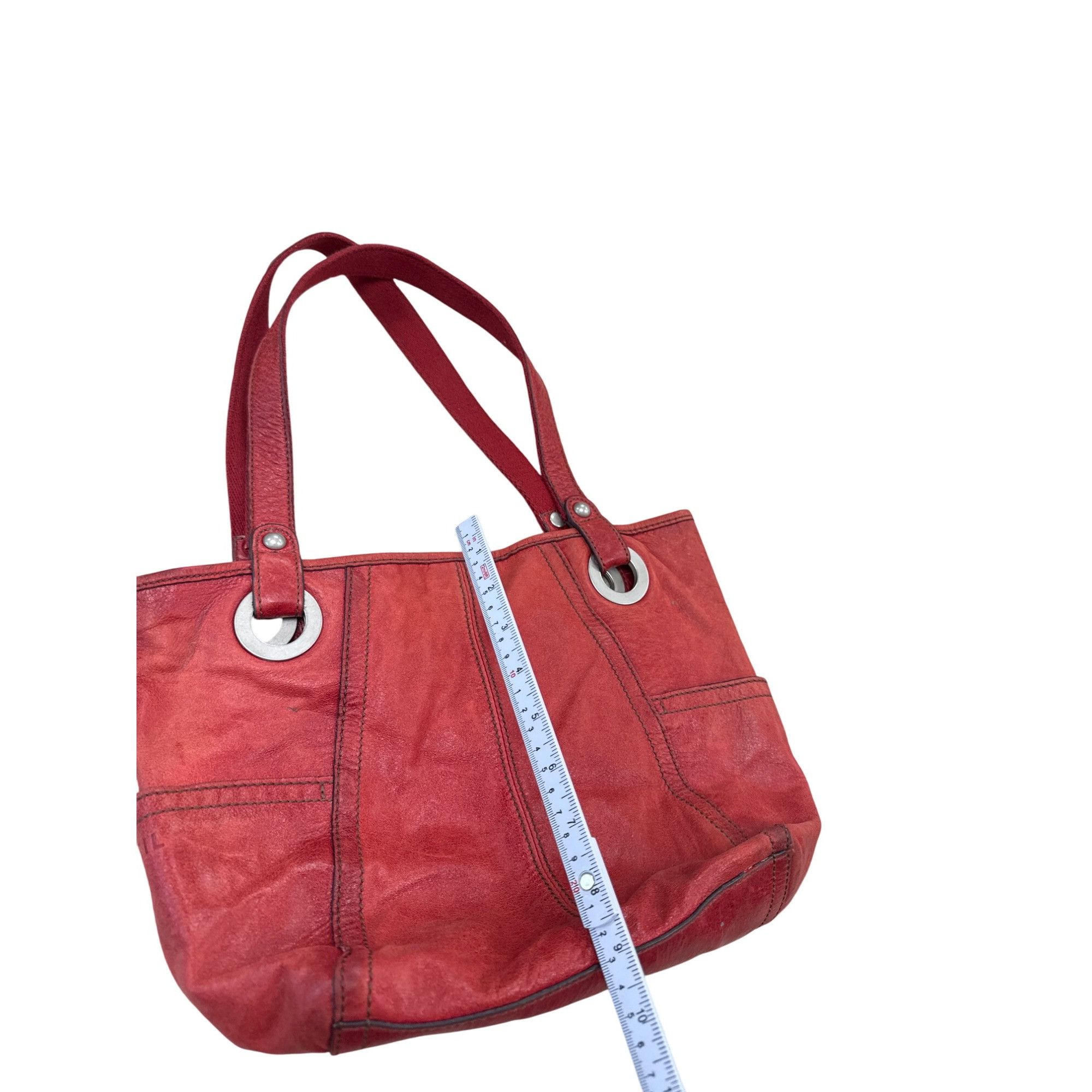 Fossil Vintage Fossil Womens Red Leather Handbag Purse 13x10 SKU 73 Size ONE SIZE - 6 Thumbnail