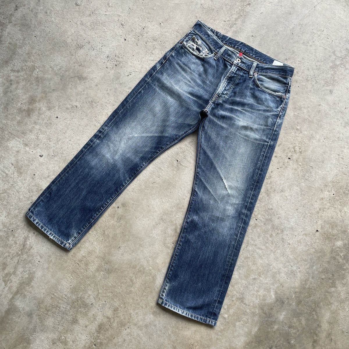 Japanese Brand W33💥 Vintage Japanese Faded Jeans Denim Pants Size US 33 - 2 Thumbnail