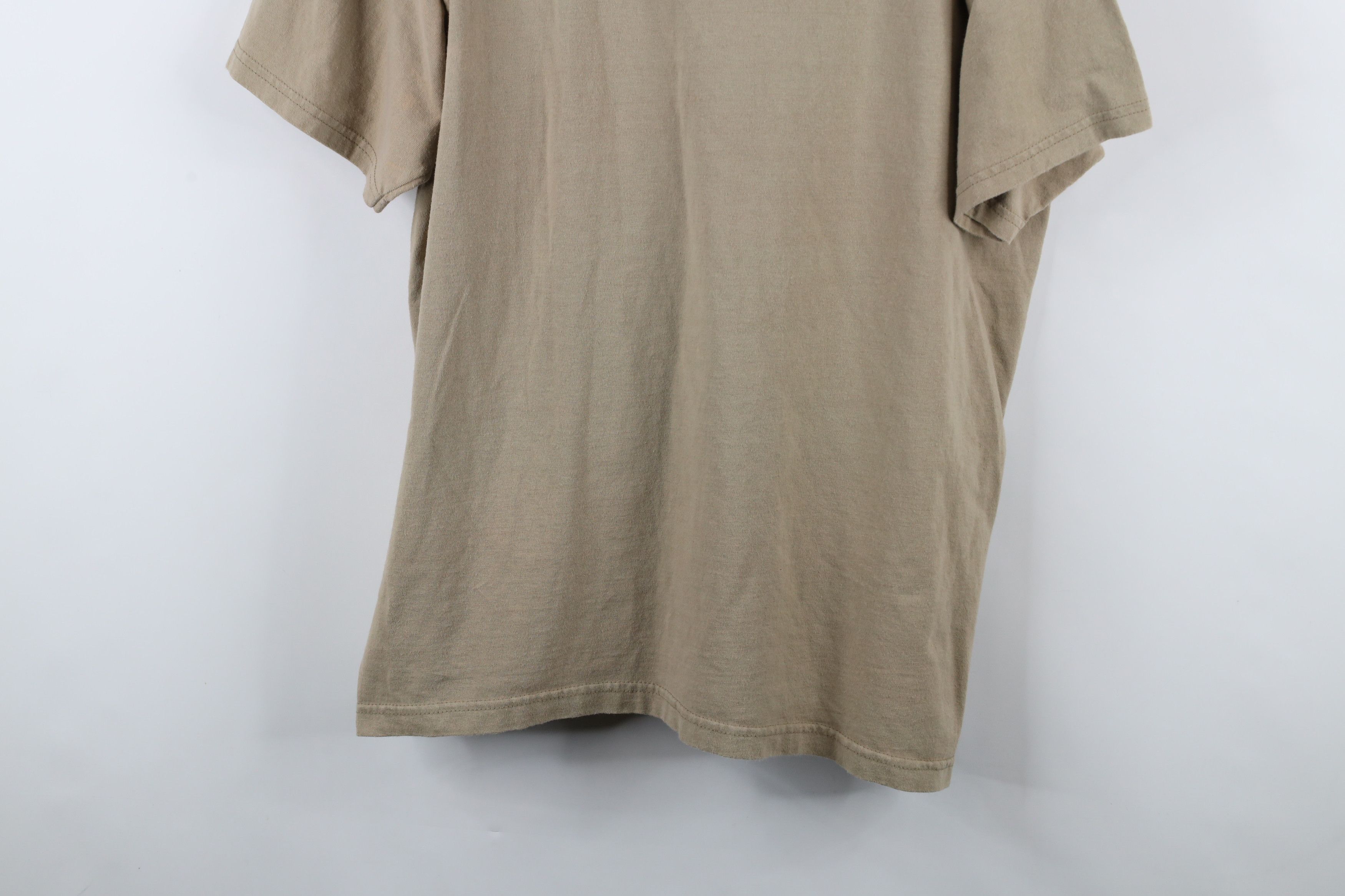 Vintage Vintage 90s Streetwear Heavyweight Cotton T-Shirt Khaki Size US XXL / EU 58 / 5 - 3 Thumbnail