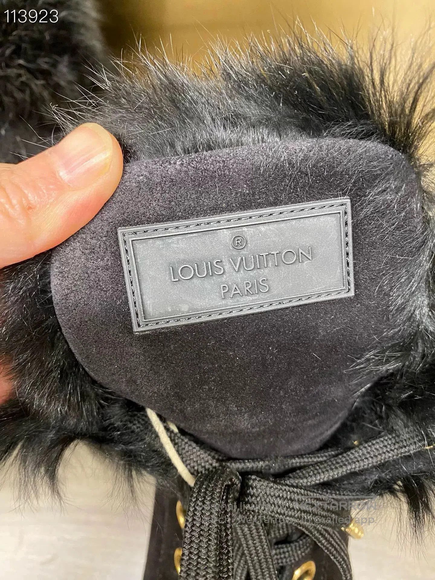 Louis Vuitton LV x074010 Black Wedge Fur Boots. Size US 4 / IT 34 - 2 Thumbnail